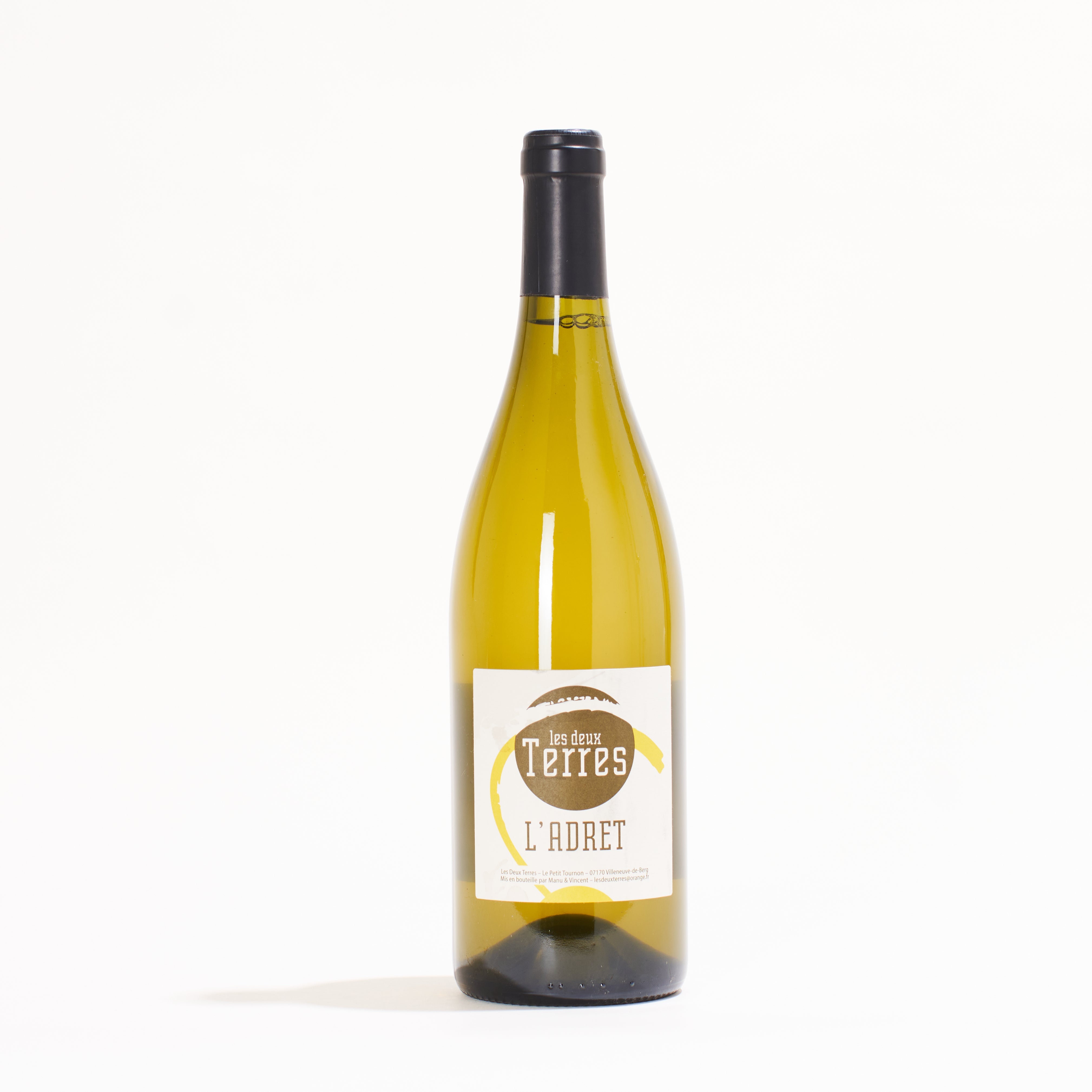 Les Deux Terres L&#39;Adret Viognier natural white wine Ardeche France