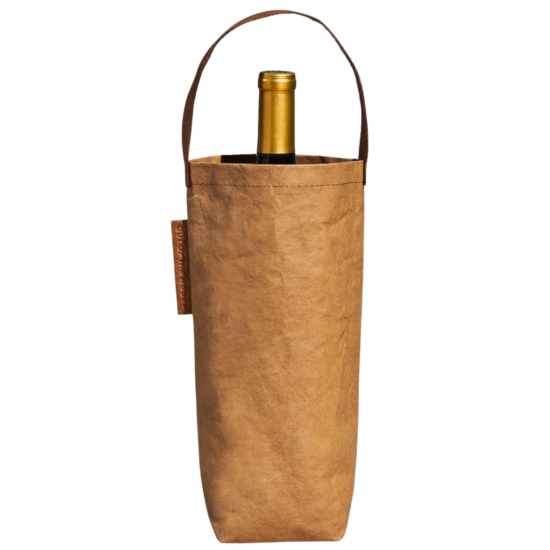 natural wine tote bag with bottle in it