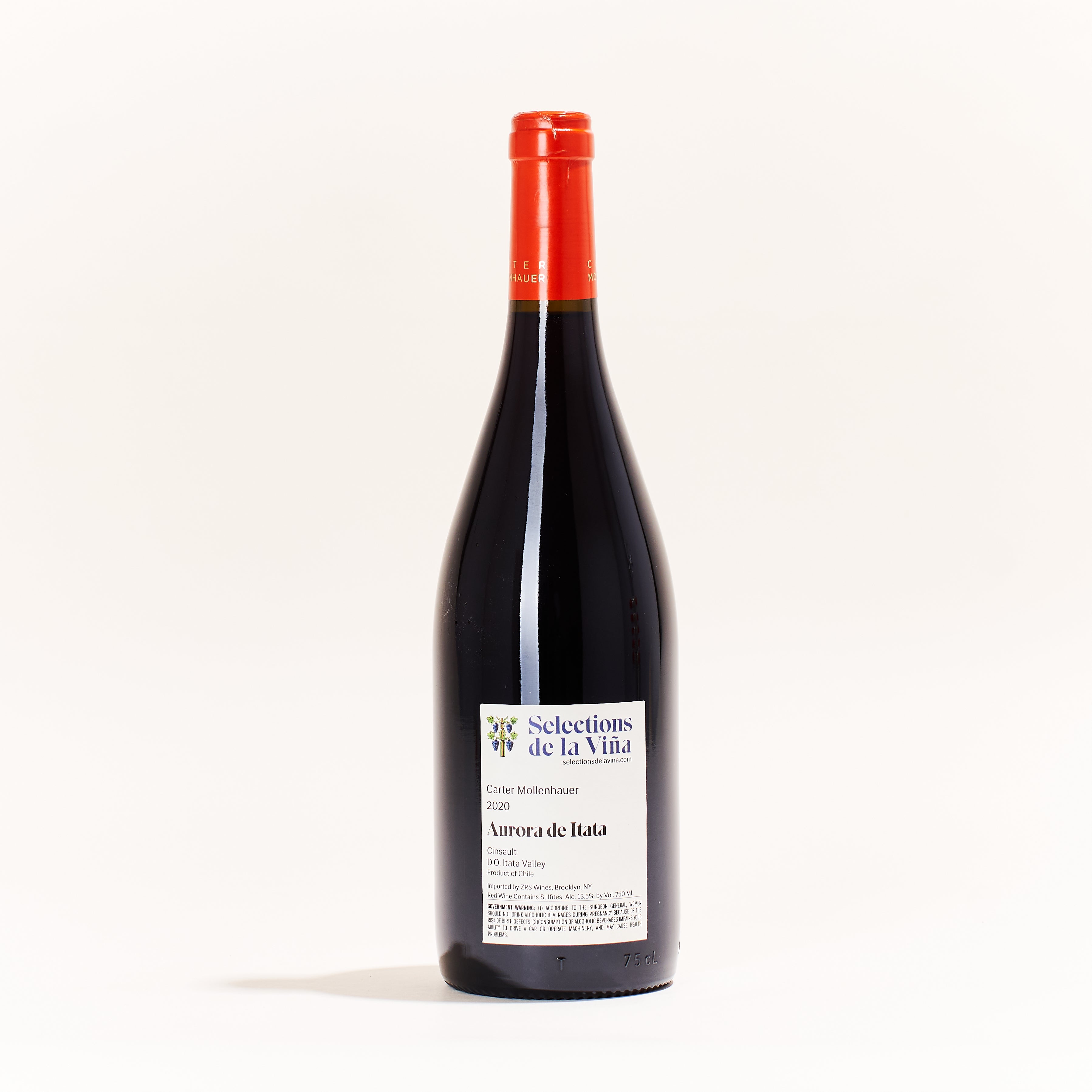 Carter Mollenhauer Aurora Cinsault Itata Red Cinsault natural red wine Itata Valley Chile back label