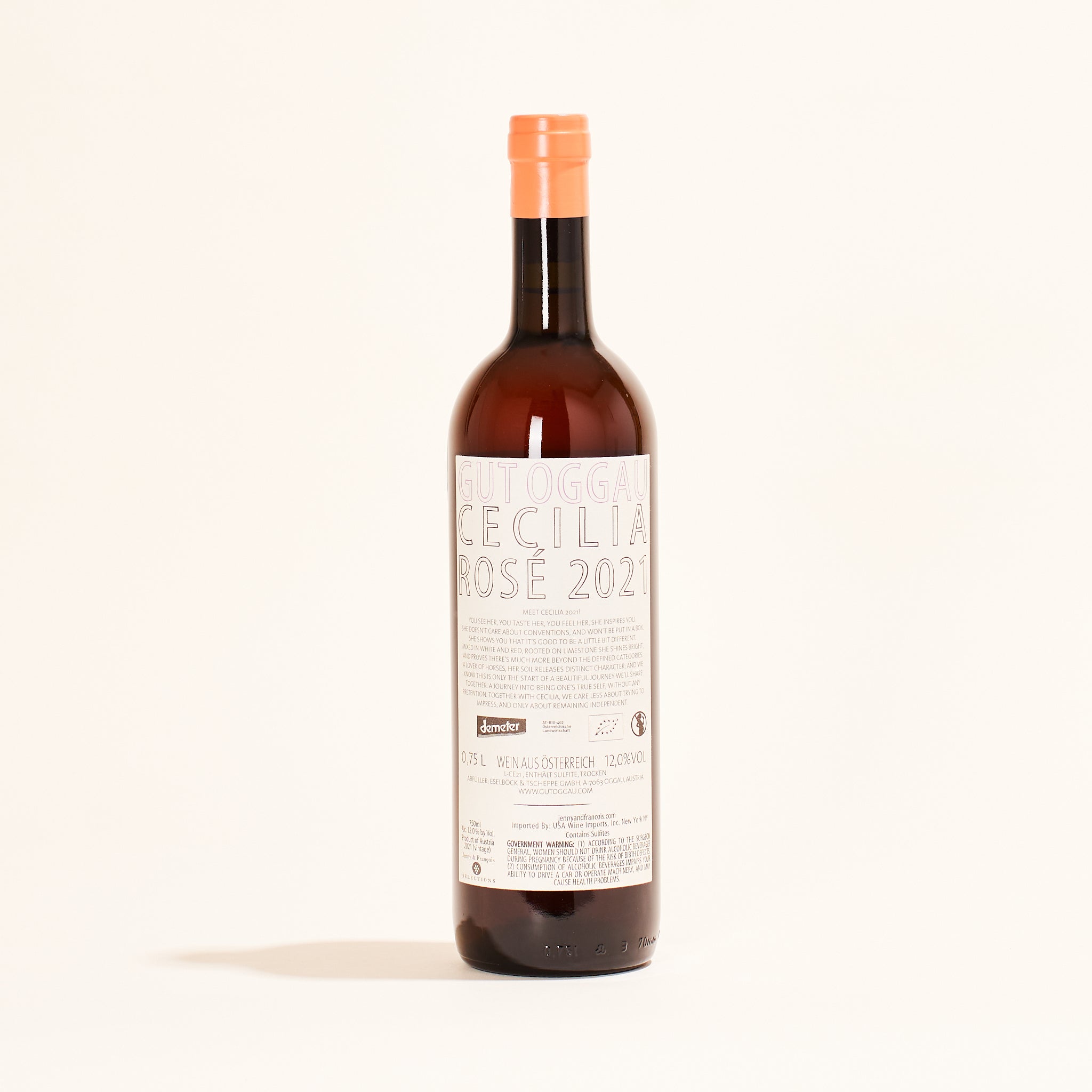 Gut Oggau Cecilia Gemischter Satz/Field Blend natural Rosé wine Burgenland, Austria  back label