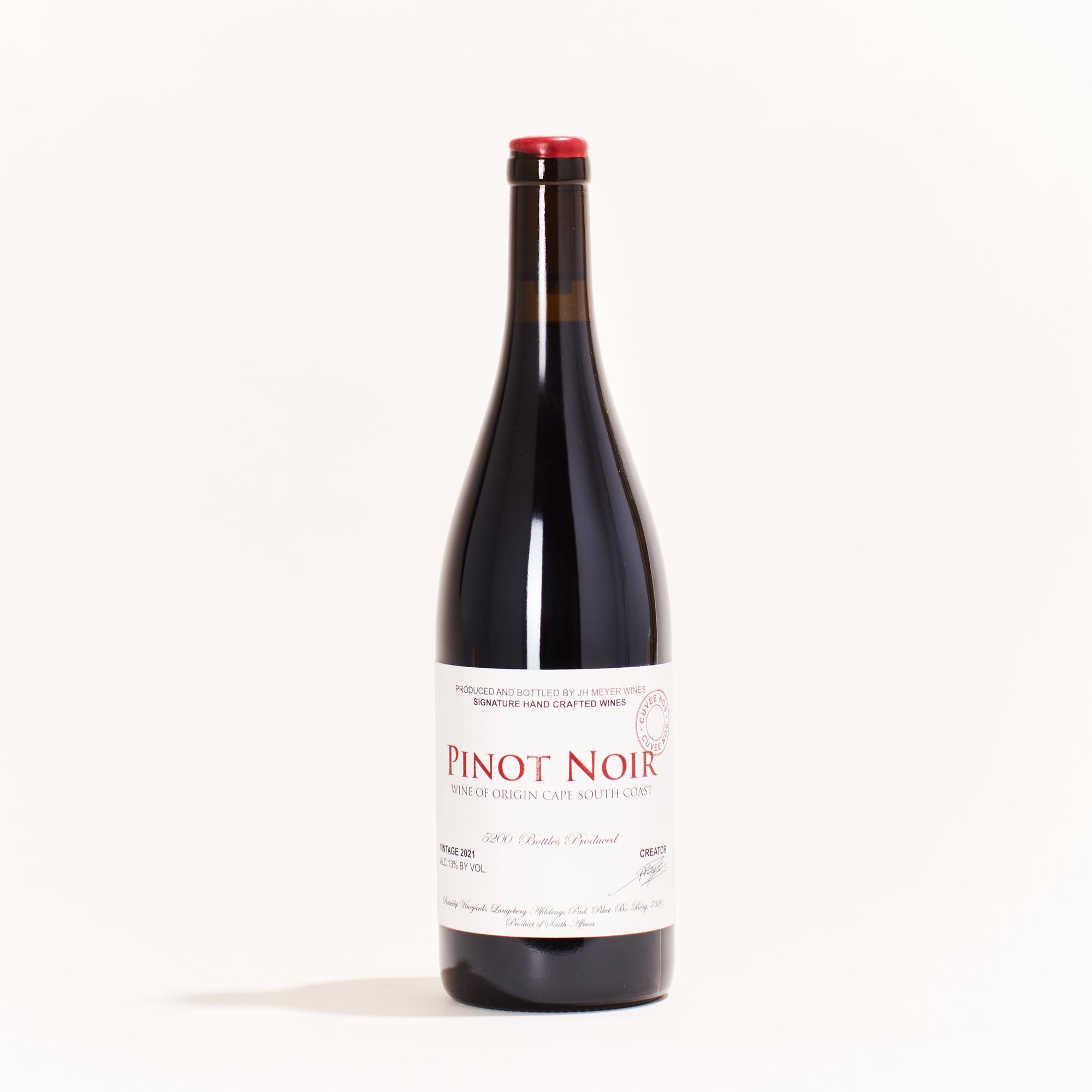 JH Meyer No SO2 Pinot Noir Pinot Noir natural red wine Elgin South Africa