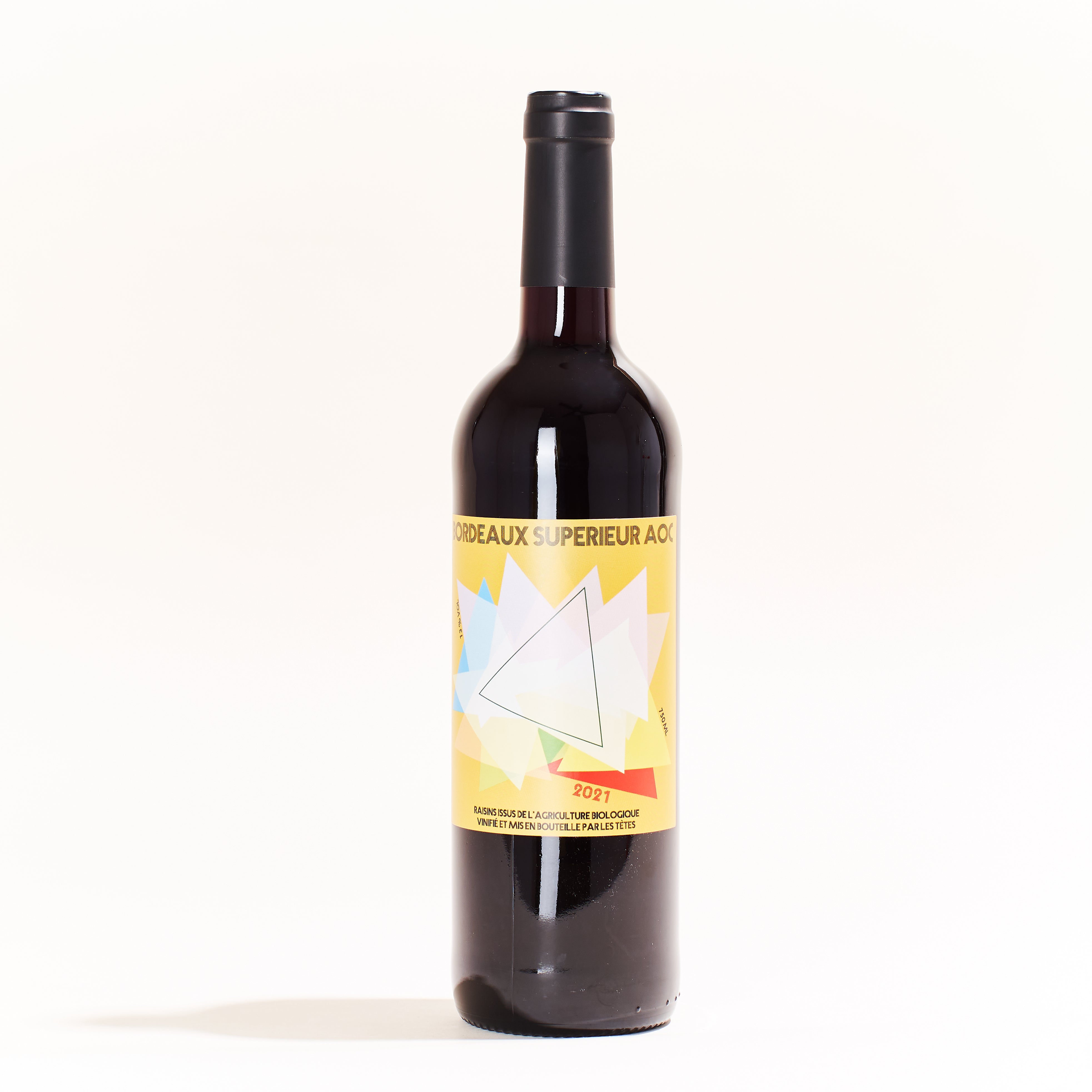 Les Tetes Triangle merlot natural red wine Bordeaux France