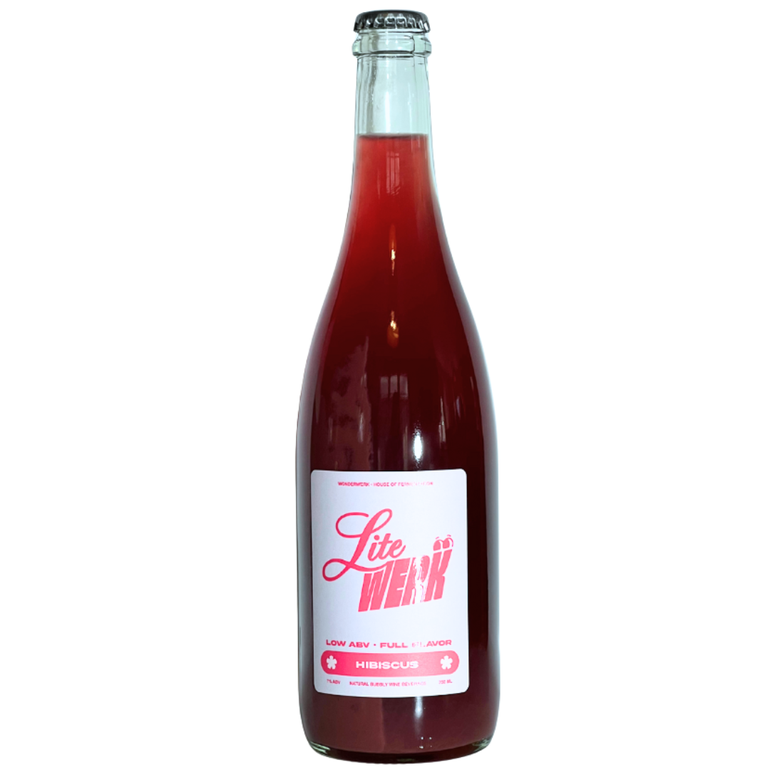 Lite Werk Hibiscus Wonderwerk Natural White Wine Pomance, Tempranillo, Zinfandel, Grenache, Hibiscus California USA front