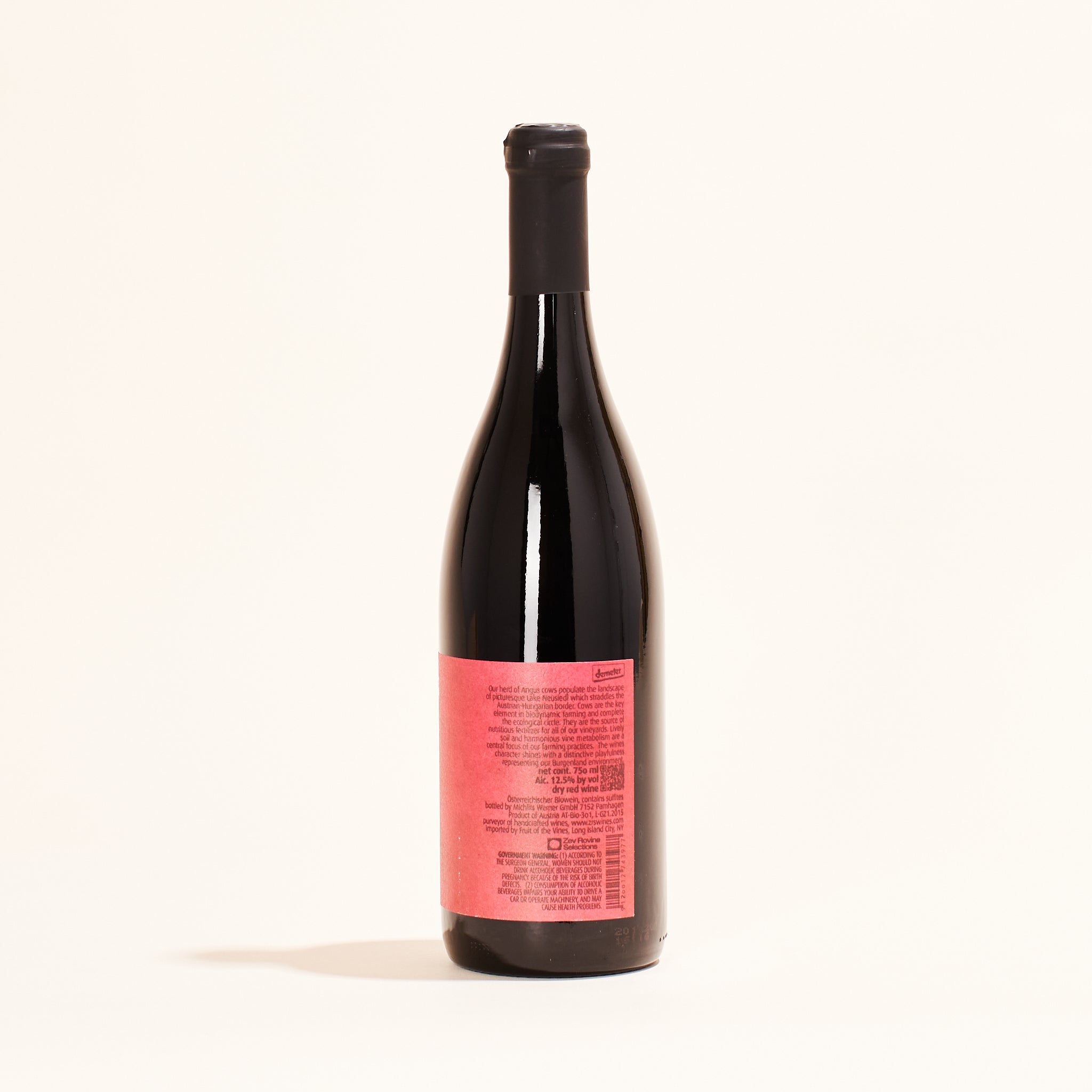Meinklang &quot;Graupert&quot; Zweigelt Zweigelt natural red wine Burgenland, Austria back label