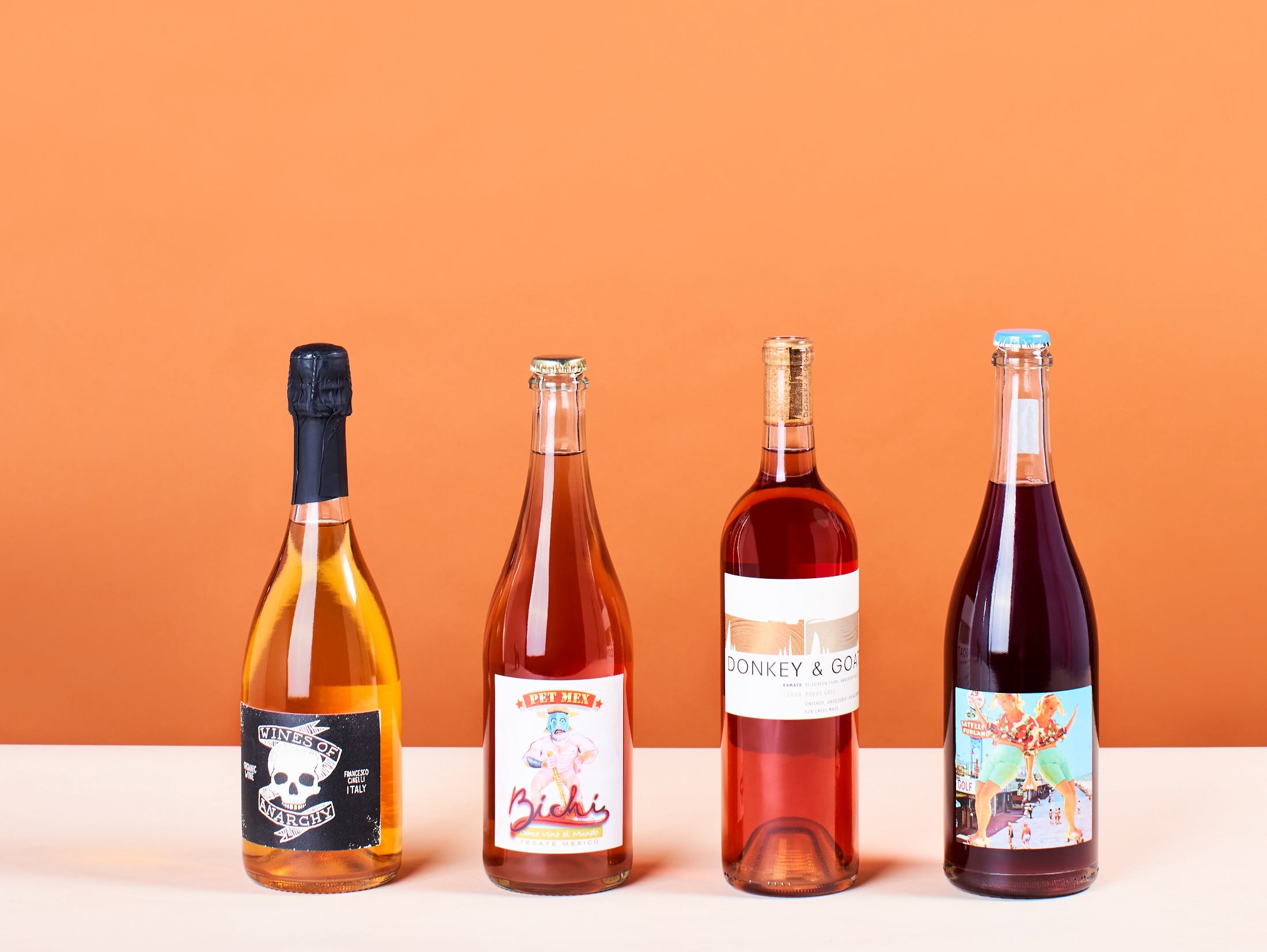 orange wines with orange background