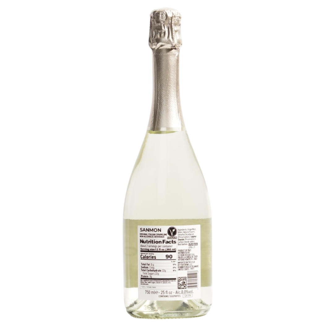 Non-Alc Prosecco San Mon Sparkling natural wine Glera Grape Must Veneto Italy back