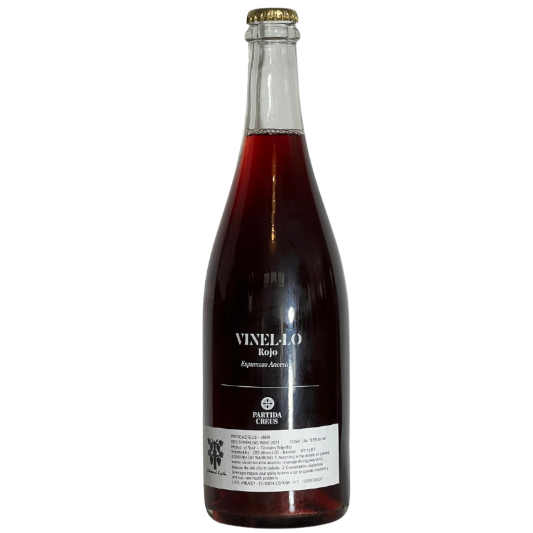 Partida Creus VN natural sparkling red wine Trepat Sumoll   Garrut   Queixal de Llop Ull de Perdiu Garnacha  Samsó Penedès Spain back