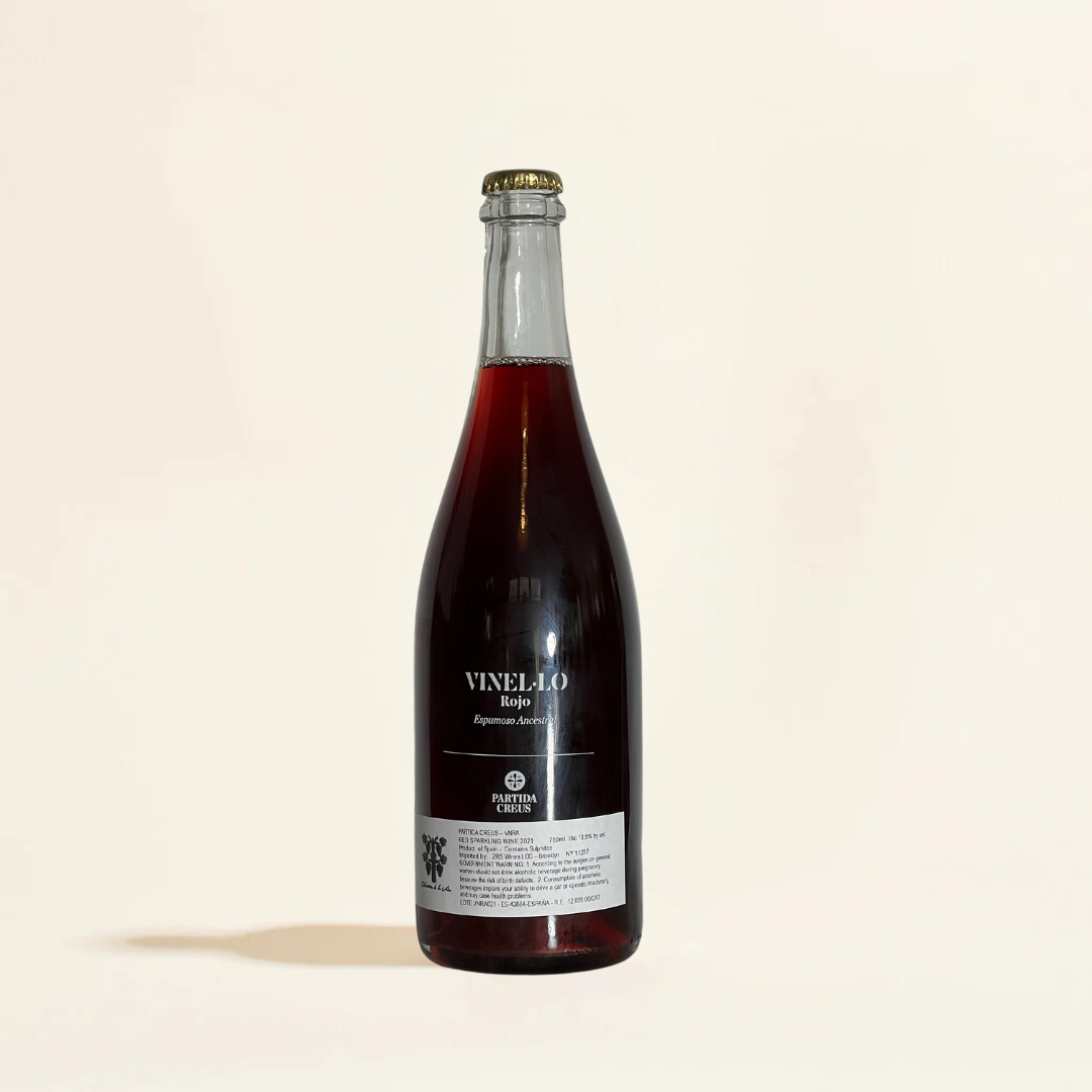 Partida Creus VN natural sparkling red wine Trepat Sumoll   Garrut   Queixal de Llop Ull de Perdiu Garnacha  Samsó Penedès Spain