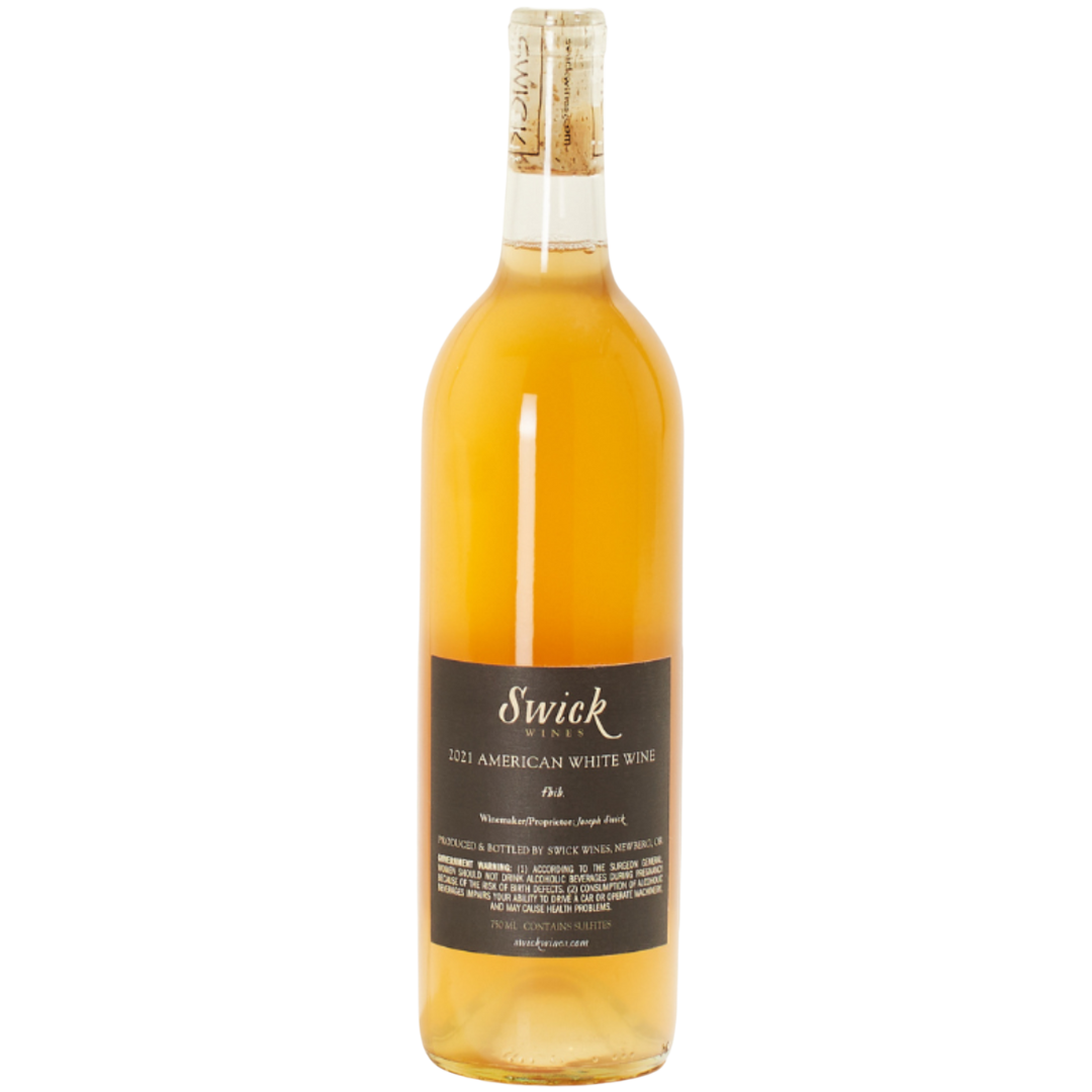 The Flood Swick Wines natural orange wine Oregon USA back