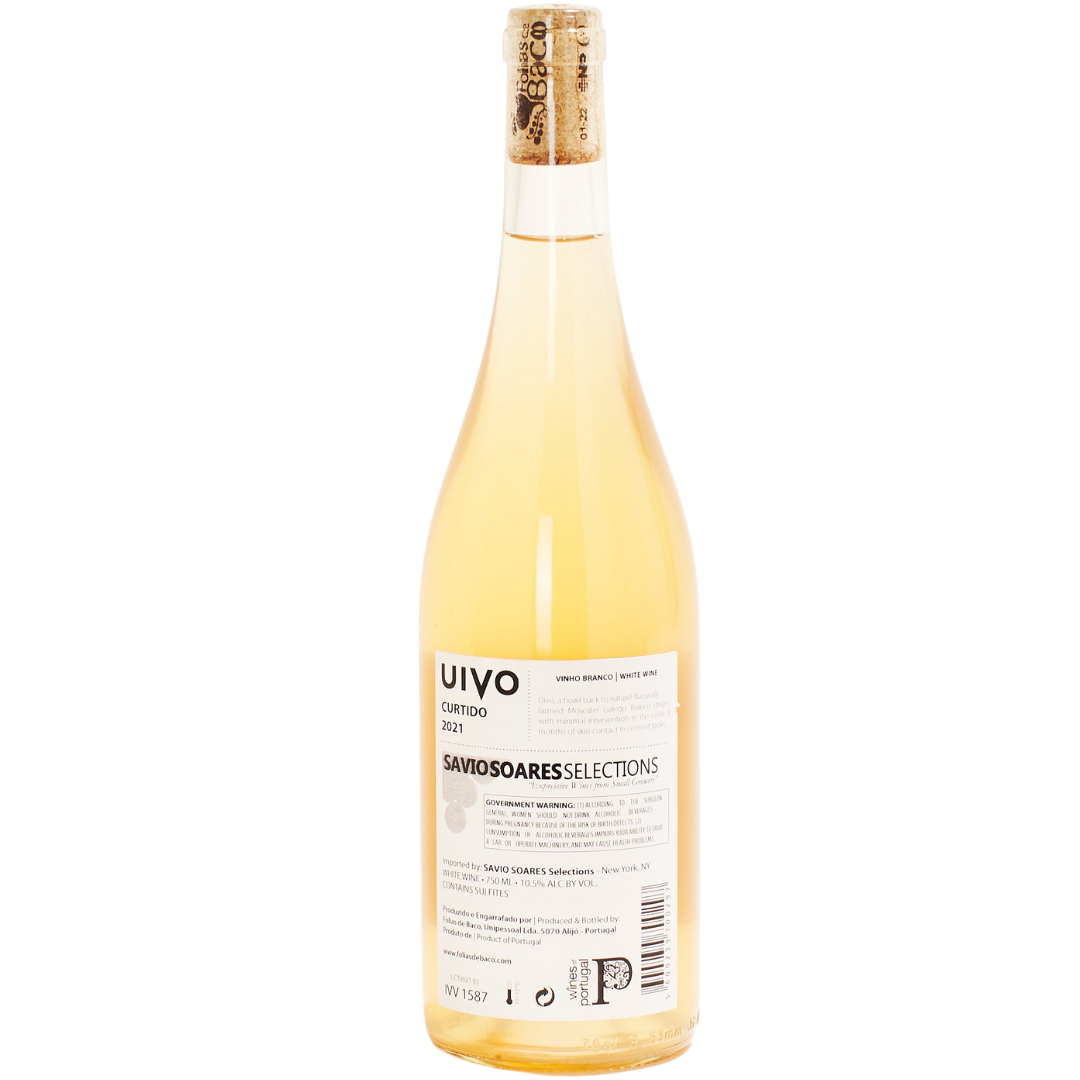 UIVO Curtido Folias de Baco natural orange wine Douro Portugal back