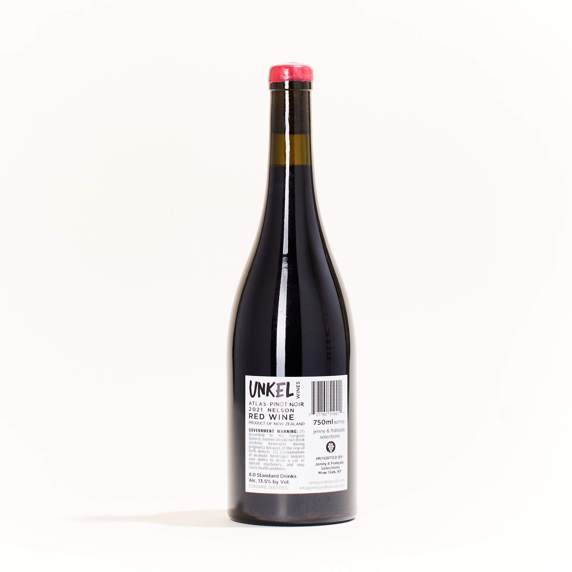 Unkel Atlas natural Red Wine from Nelson New Zealand  Pinot Noir