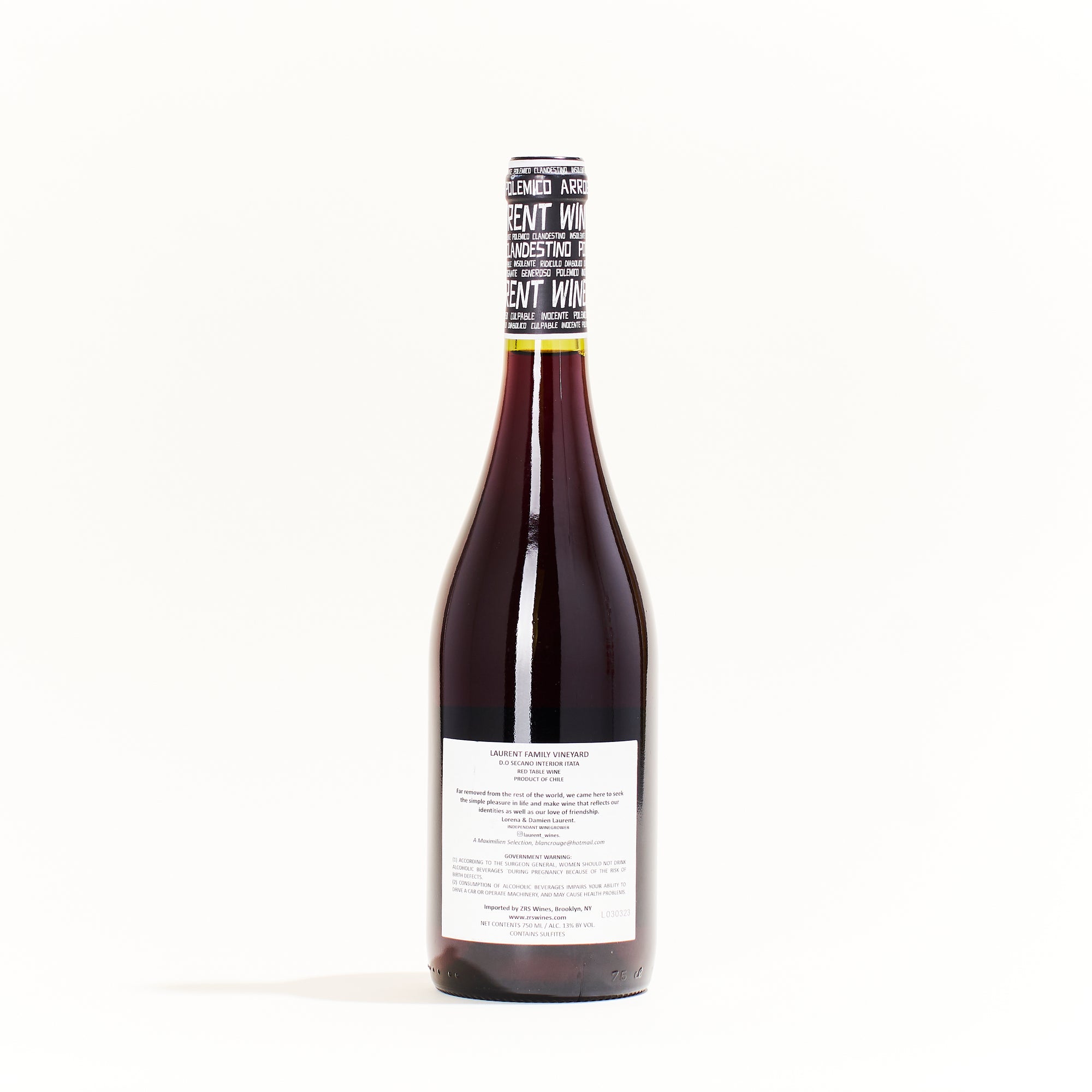 Vina Laurent Polemico Natural Red Wine Maule Valley Chile