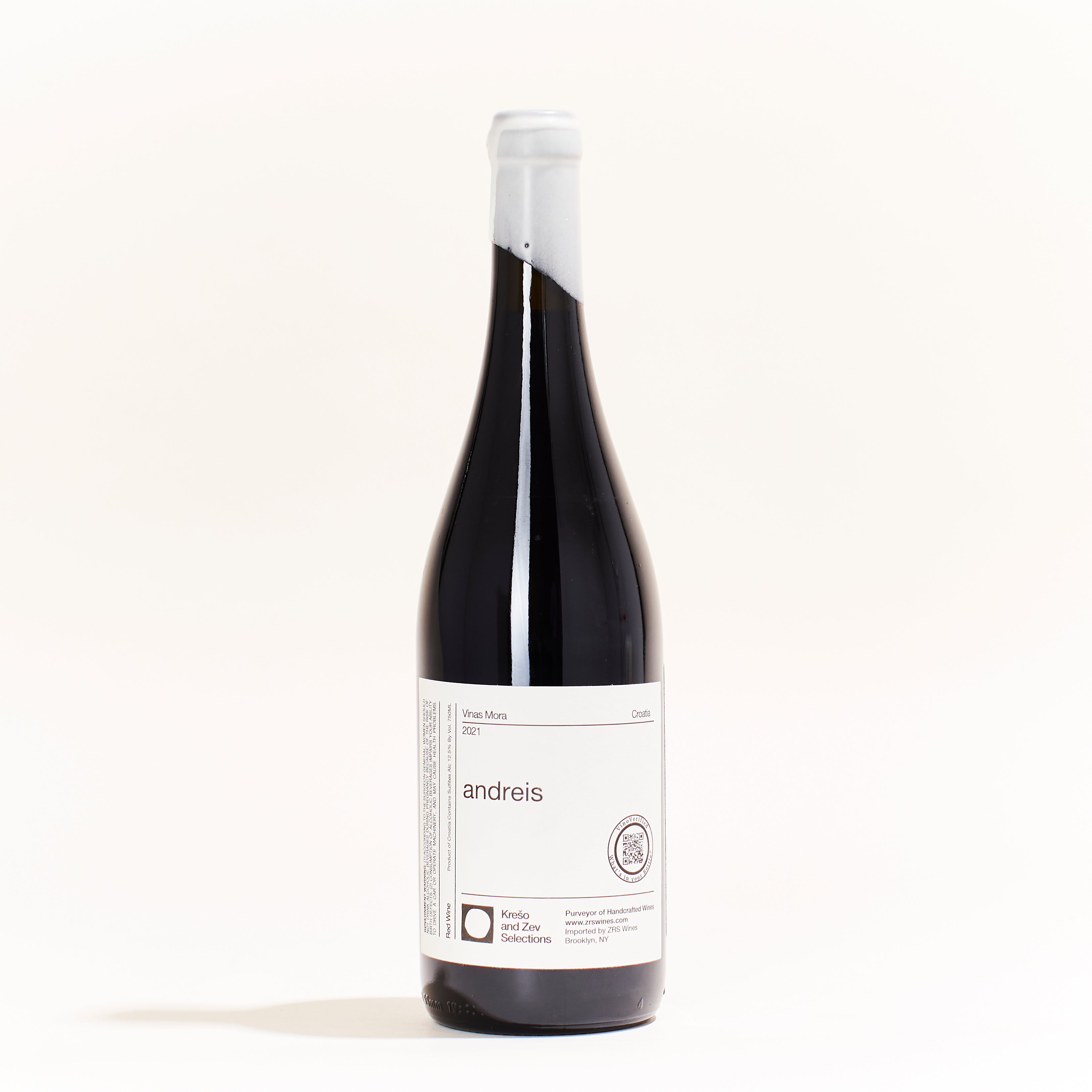 Vinas Mora Andreis babić natural red wine Dalmatian Coast Croatia Back label