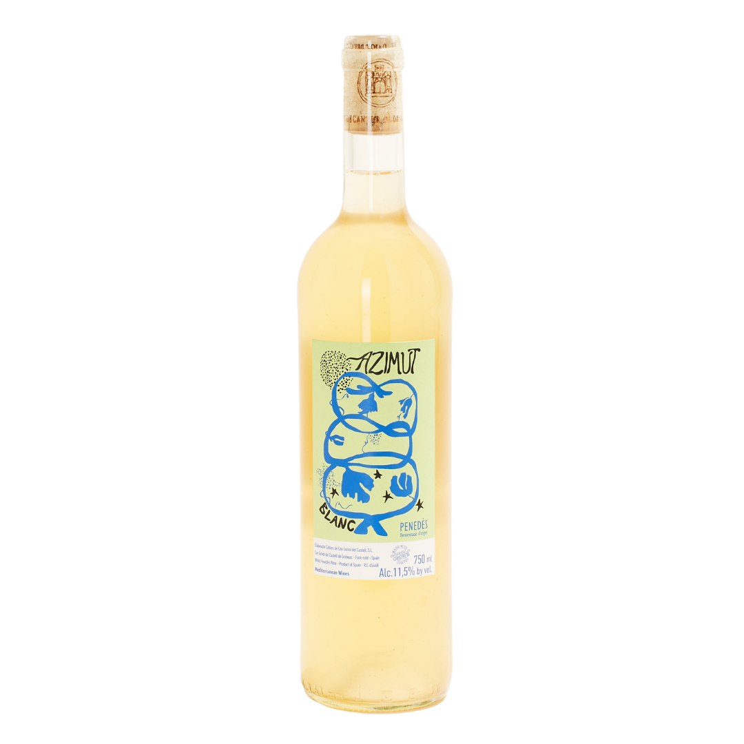 White Azimut natural white wine Cataluna Spain front