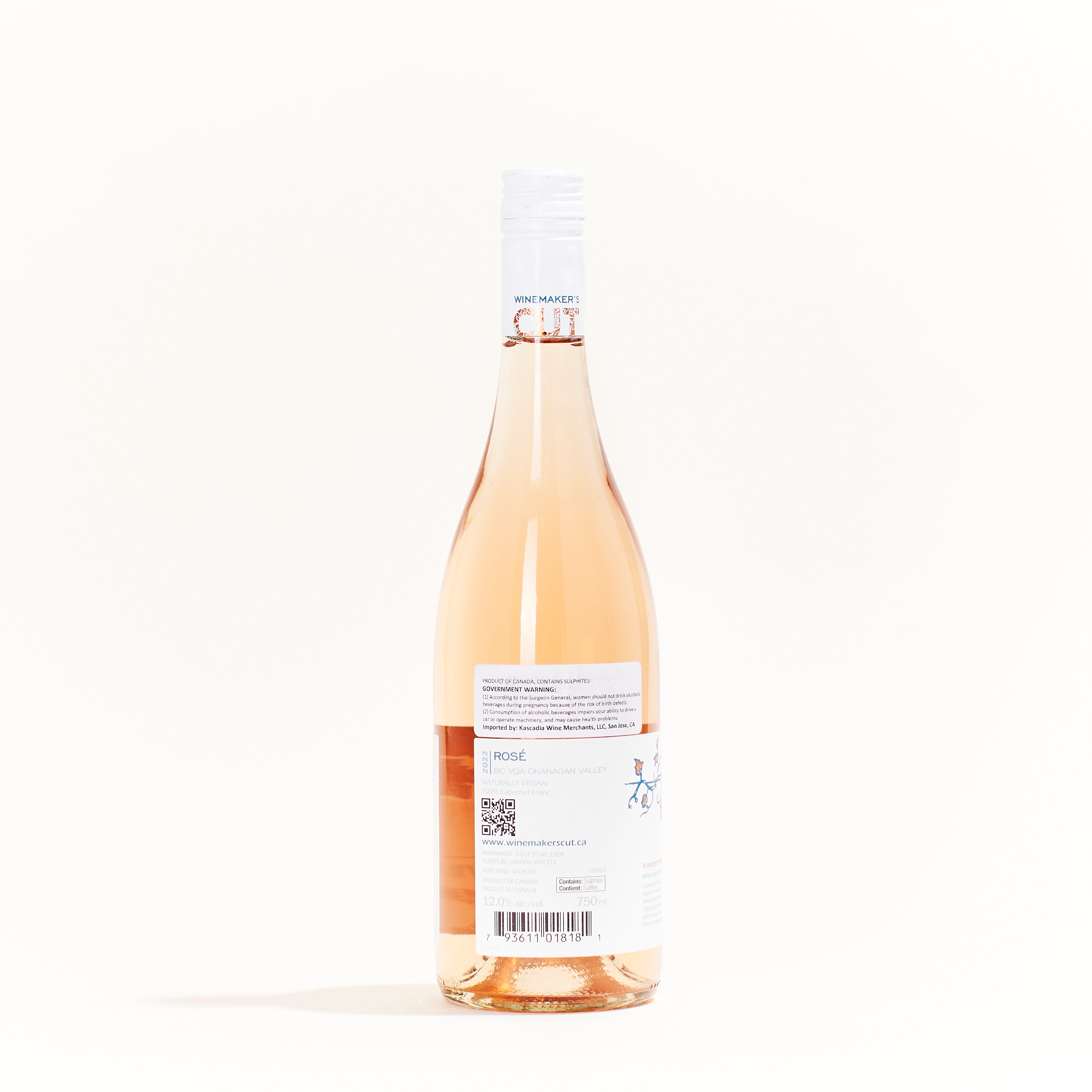 Okanagan Valley Rosé, by Winemaker's CUT, made from Cabernet Franc is a natural Rosé Wine from Okanagan Valley, Canada.