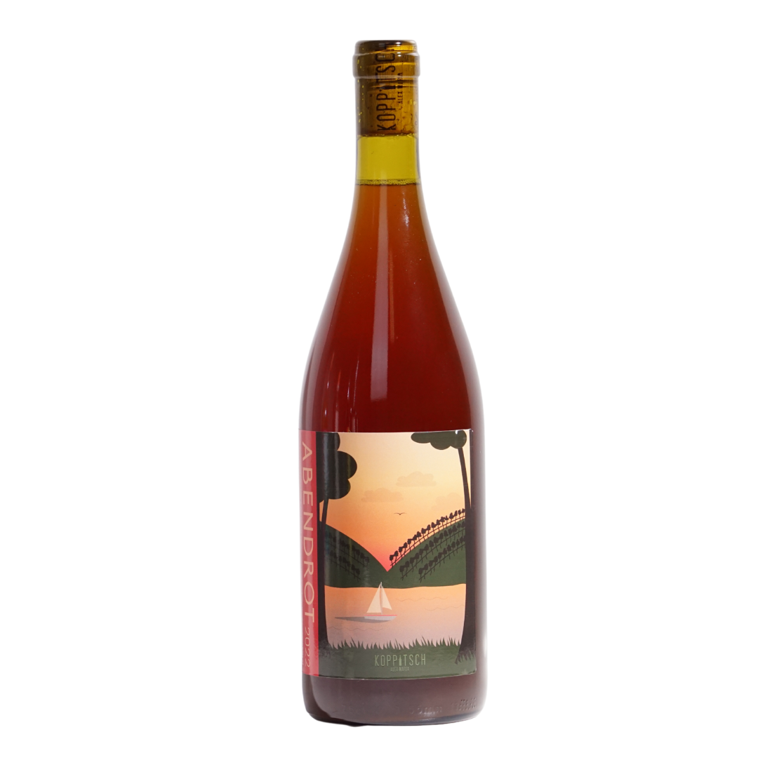 Abendrot by Alex & Maria Koppitsch natural orange rosé wine from Neusiedlersee Burgenland Austria Welschriesling Rosenmuskateller Blaufränkisch St Laurent Chardonnay Pinot Blanc

