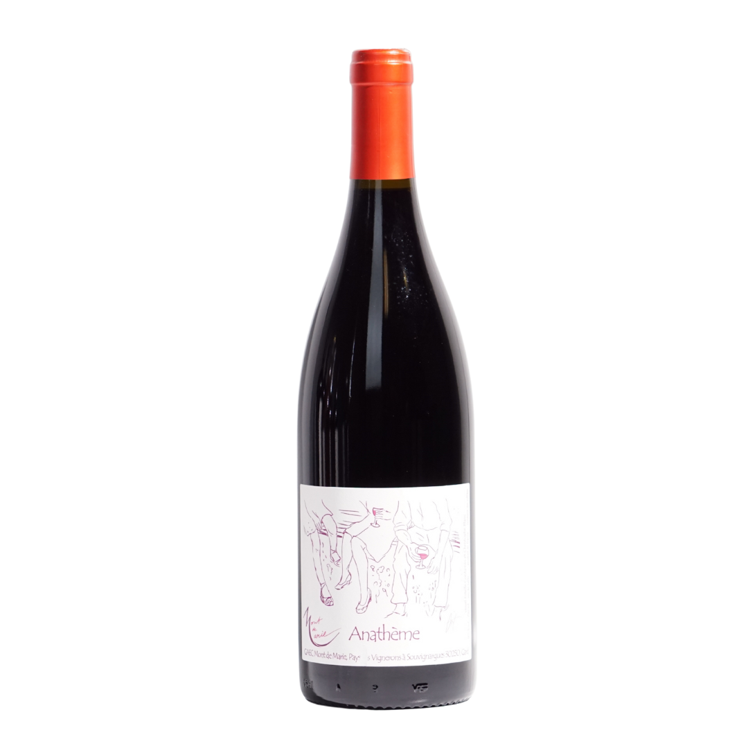 Anathème VDF by Domaine Mont de Marie natural red wine from Languedoc France Carignan Aramon
