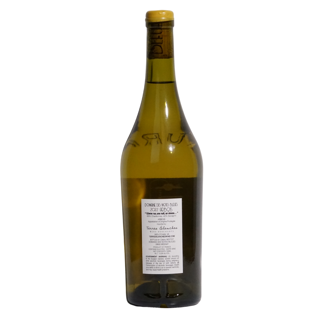 arbois blanc 52eme rue une nuit un oiseau 2022 domaine des notes bleues natural white france back