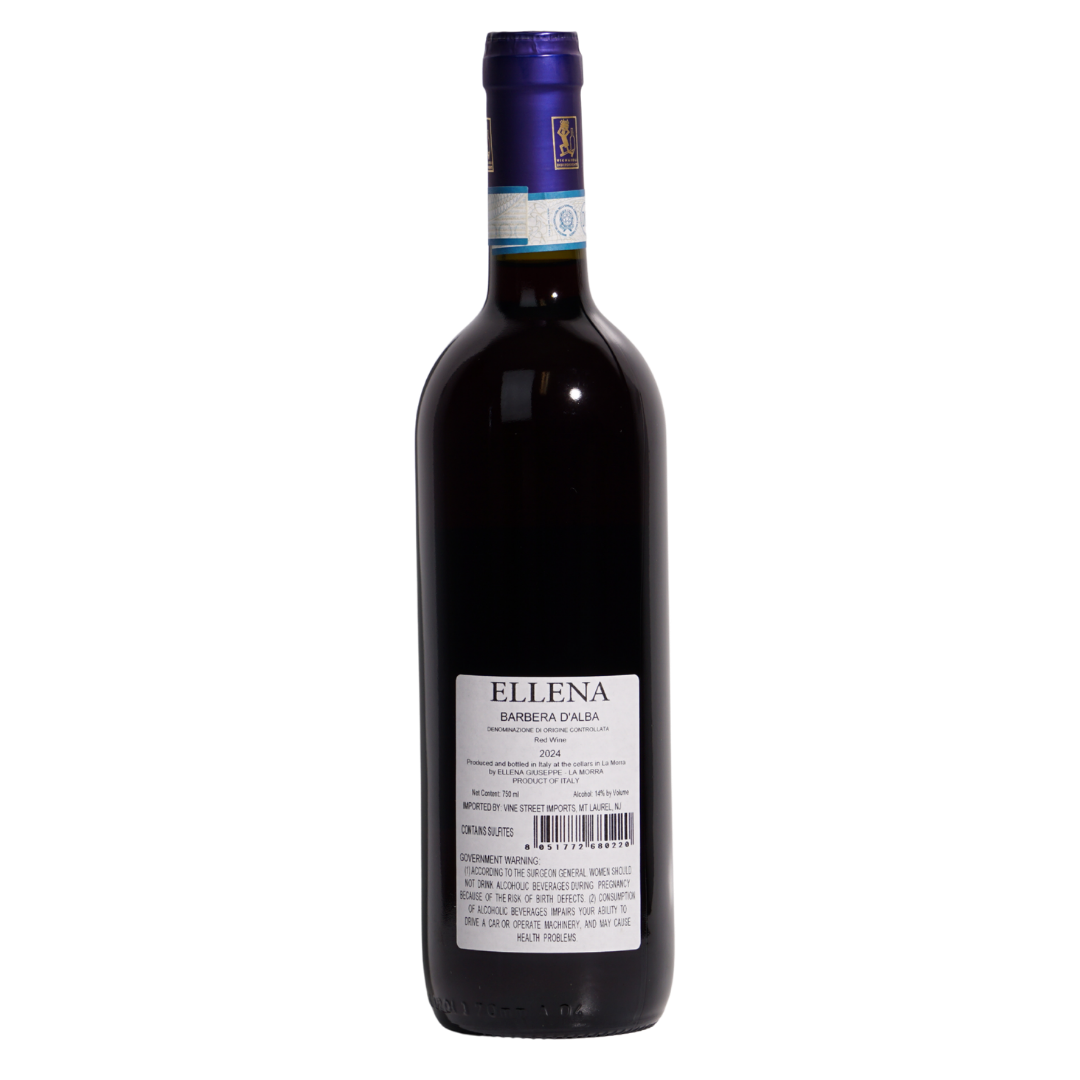 barbera dalba 2024 ellena giuseppe piedmont natural red italy back