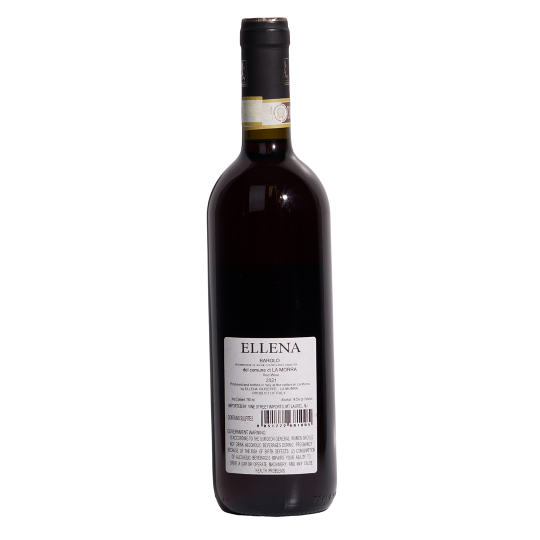 barolo del comune di la morra 2021 ellena giuseppe piedmont natural red italy back