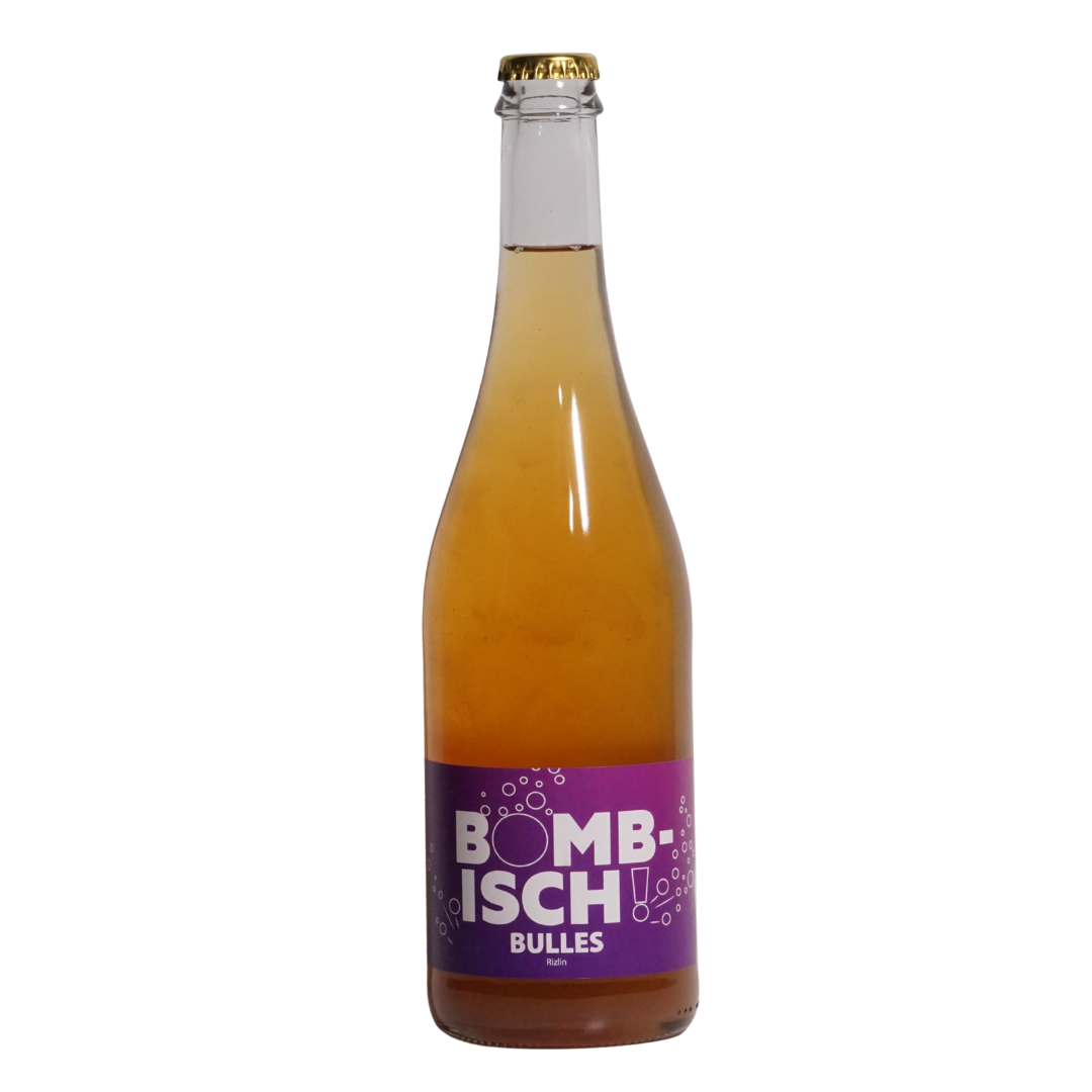Bombisch Bulles by Binner natural sparkling wine from Alsace France made from Riesling grapes lively pétillant naturel sparkling wine