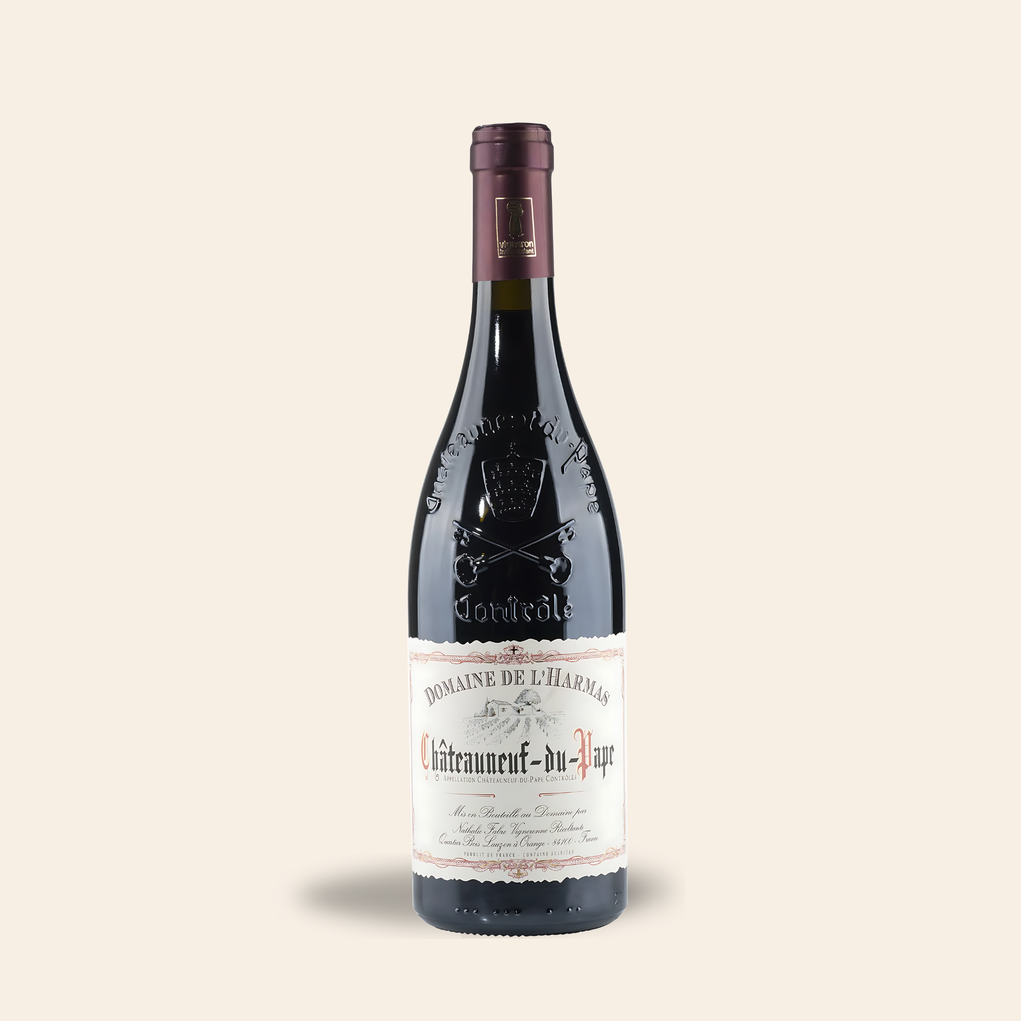 chateauneuf du pape domaine de lharmas natural Red wine Rhone_Valley France