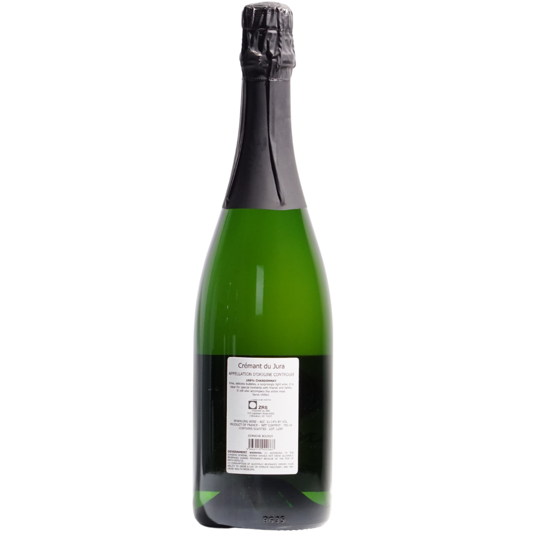 Cremant du Jura Sparkling Domaine Bourdy Natural Sparkling Wine Jura France Back