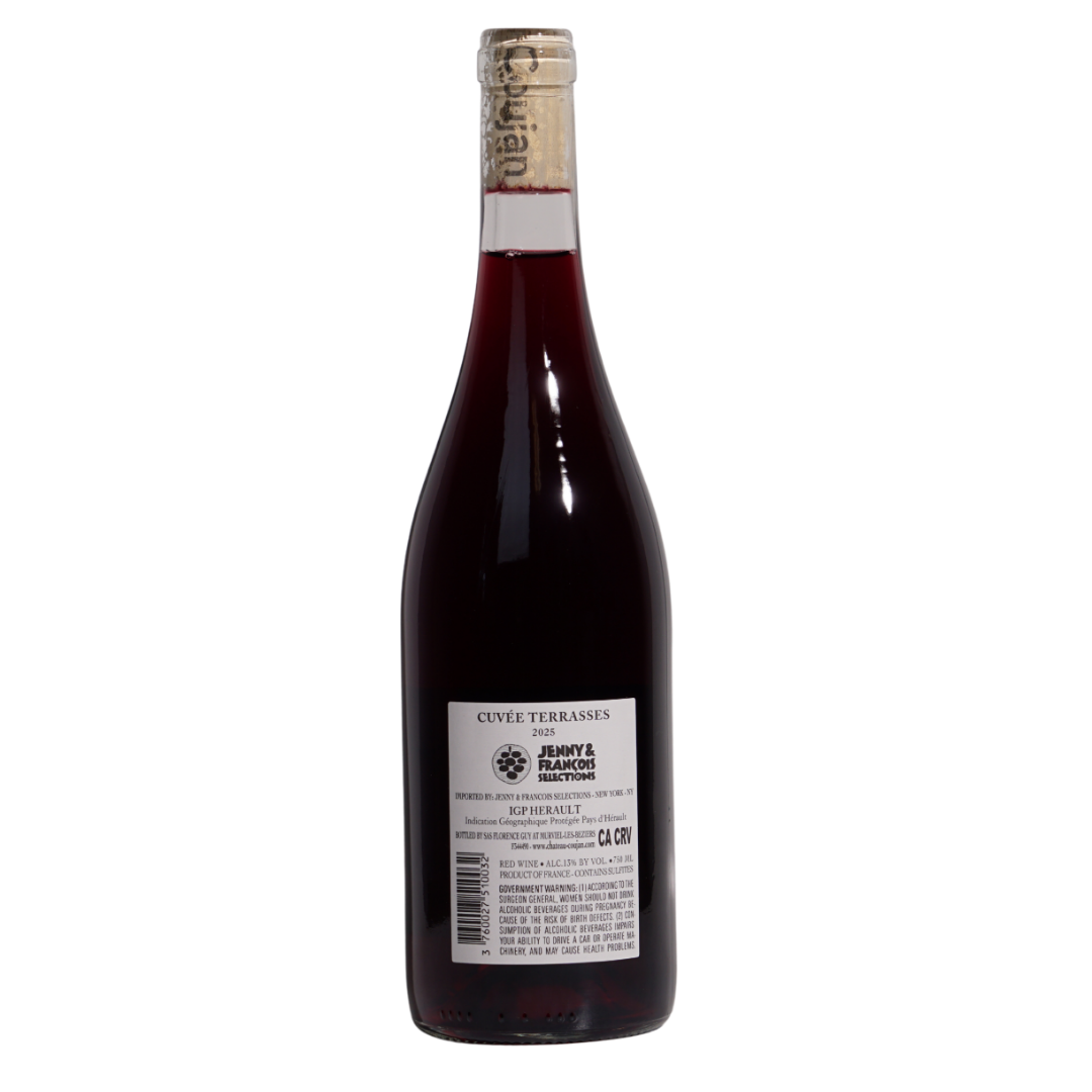 cuvee terrasses chateau coujan natural Red wine Languedoc France