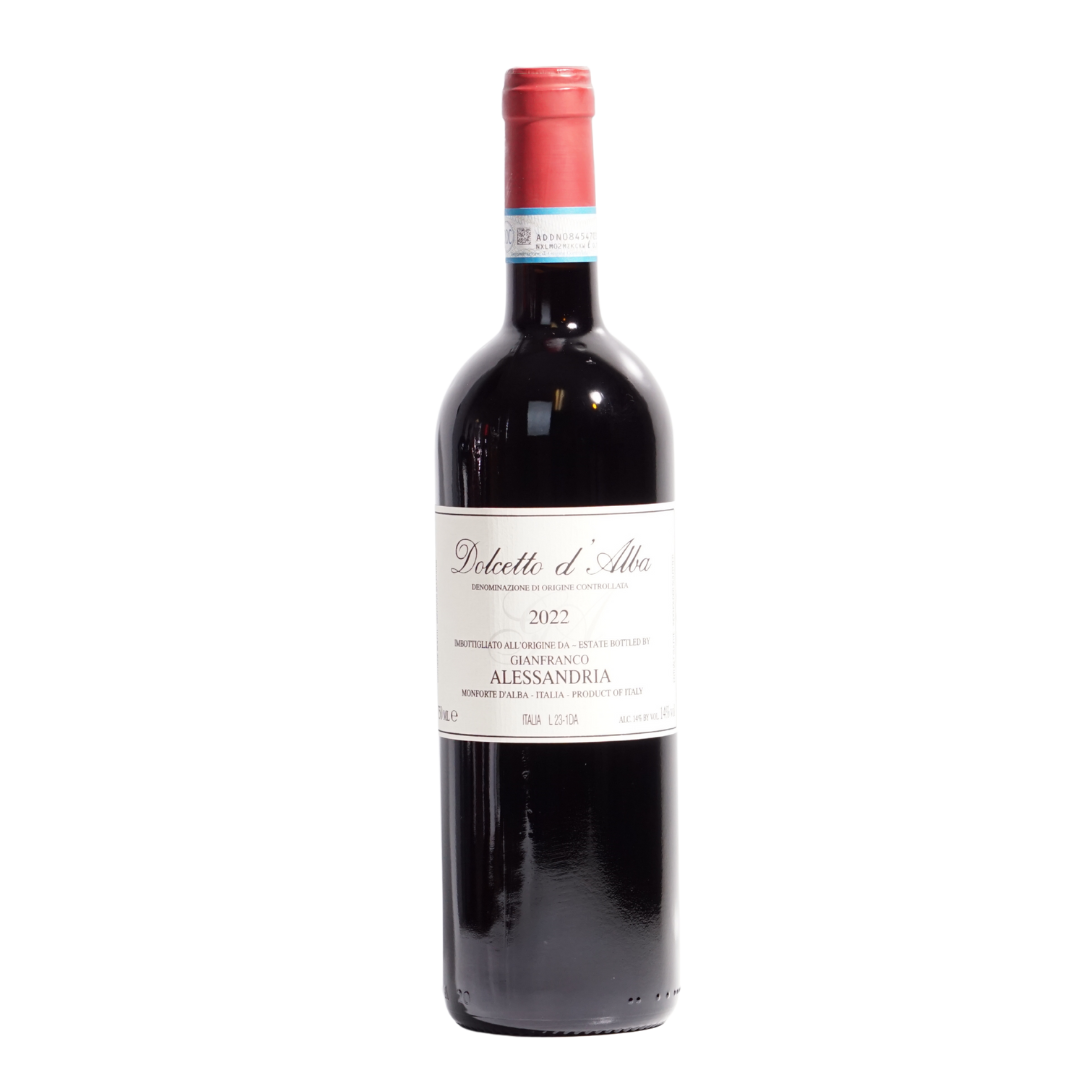 Dolcetto d’Alba DOC by Gianfranco Alessandria natural red wine from Piedmont Italy
