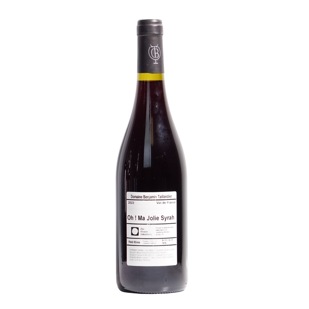 Oh Ma Jolie Syrah by Domaine Benjamin Taillandier natural red wine from Languedoc Roussillon France
