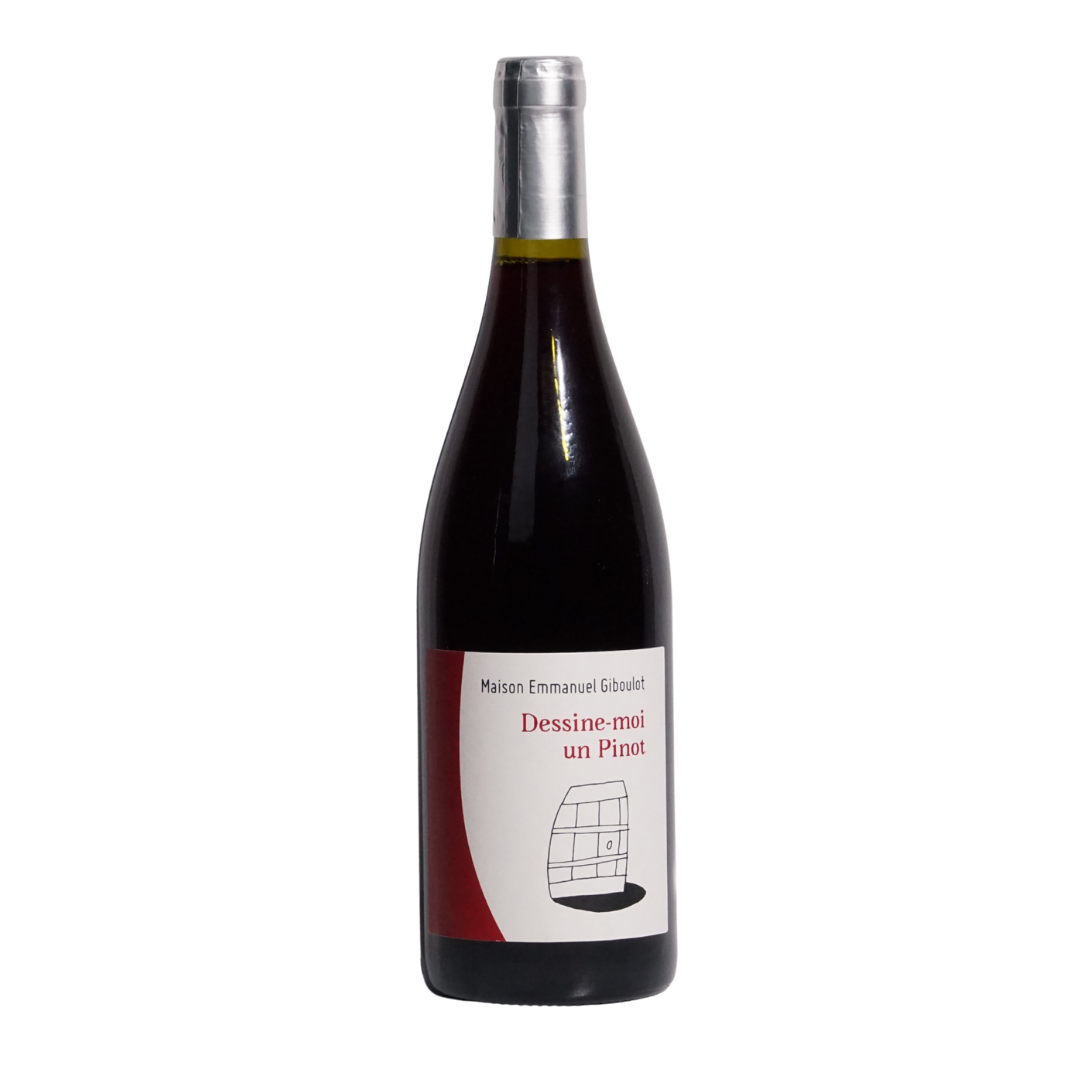 Dessine-Moi Un Pinot, by Domaine Emmanuel Giboulot, a natural red wine from Languedoc, France made with Pinot Noir. Light and expressive with a fresh, easy-drinking profile.