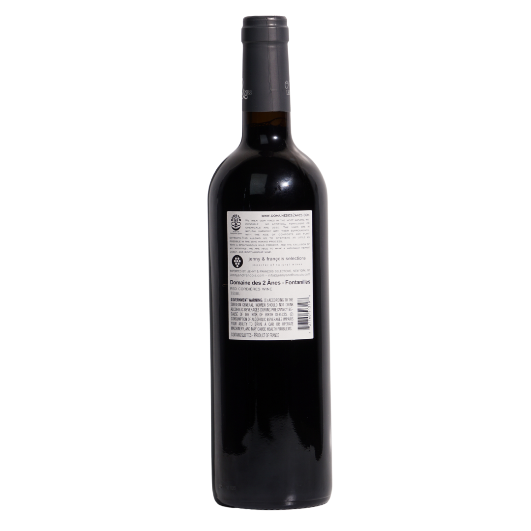 fontanilles 2022 domaine des 2 anes natural red france back