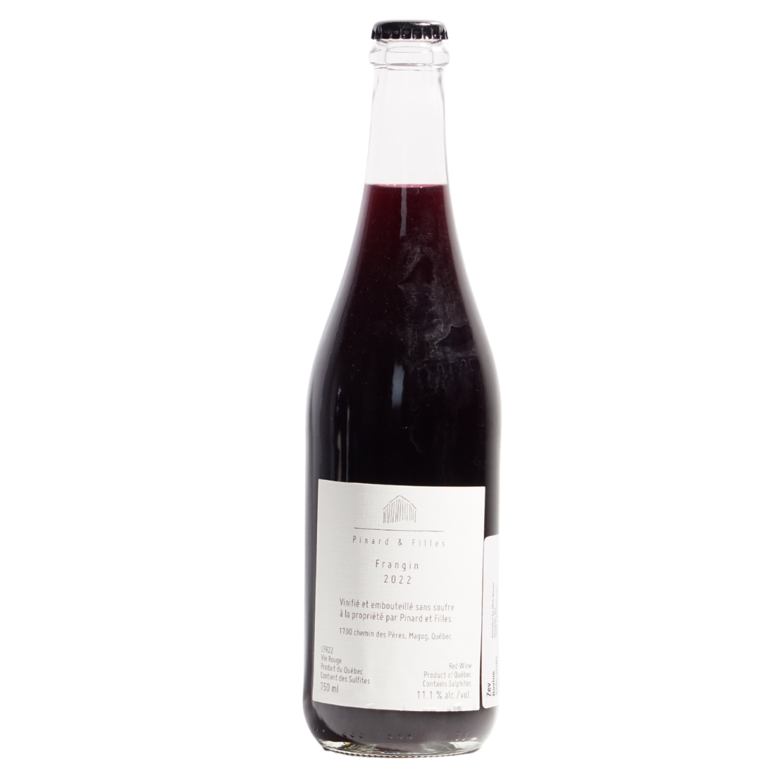 Frangine Pinard et Filles Natural Red Wine Quebec Canada Back