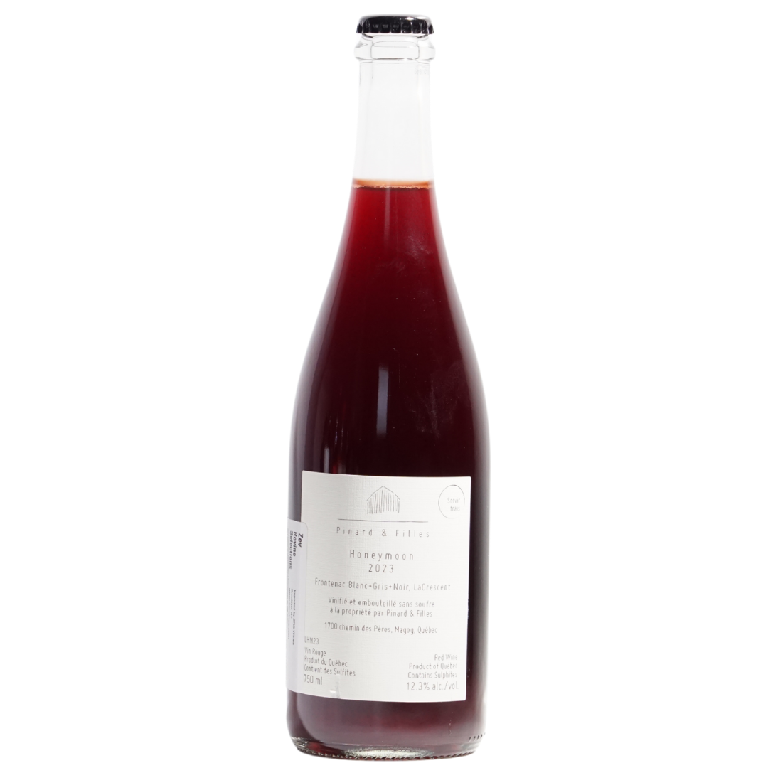 Honey Moon Pinard et Filles Natural Red Wine Quebec Canada Back