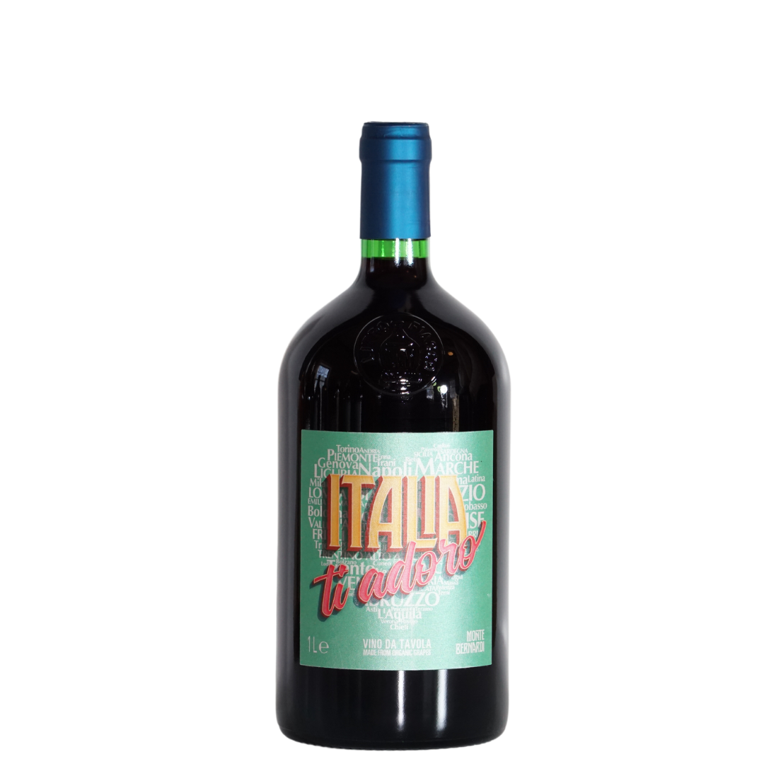 italia ti adoro monte bernardi natural Red Wine wine Tuscany Italy front