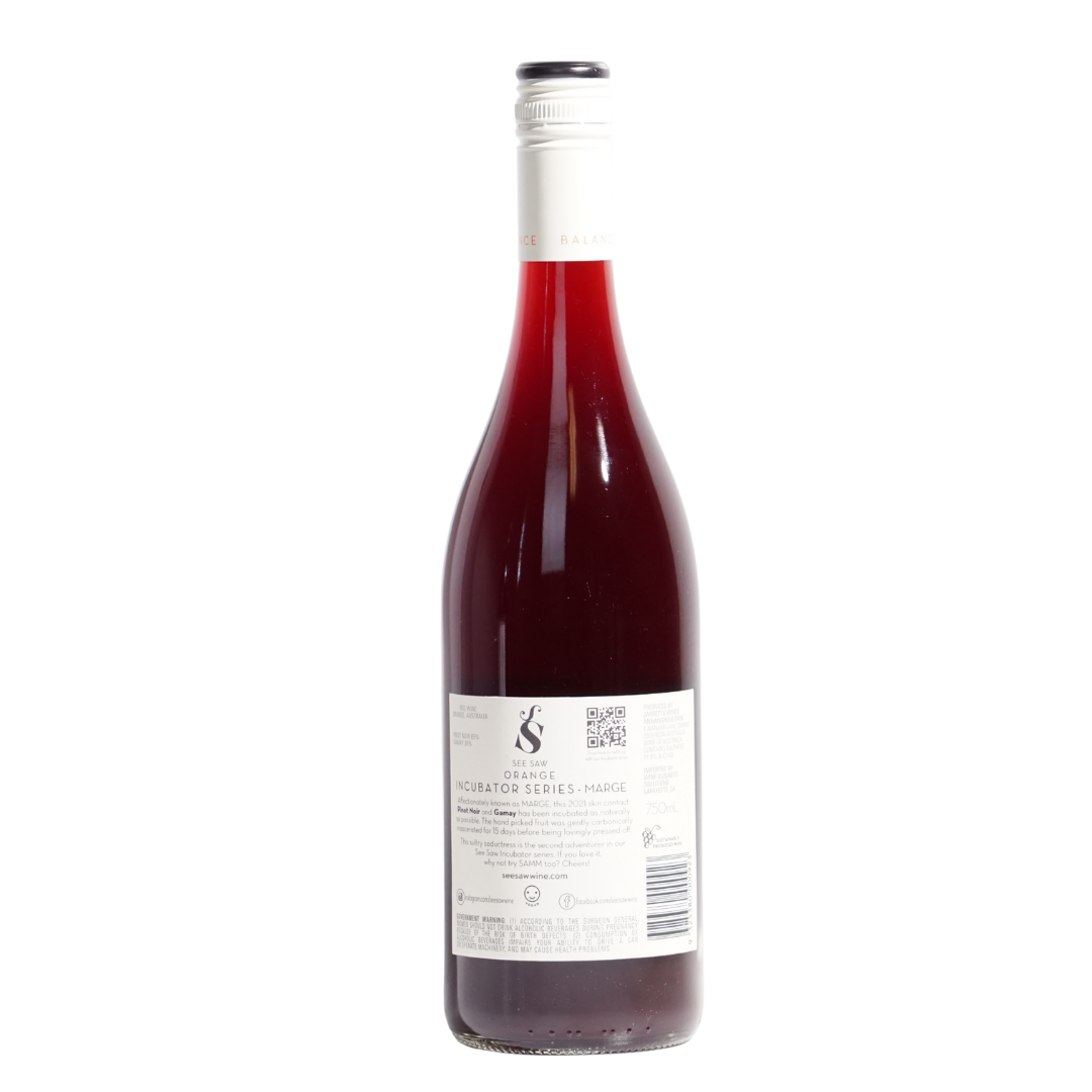 Marge Seesaw natural red wine from Orange NSW Pinot Noir Gamay

