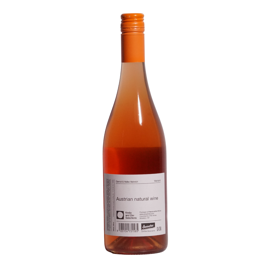 Naked Orange NV by Gernot & Heike Heinrich natural orange wine from Burgenland Austria made from Chardonnay Pinot Blanc Pinot Gris Traminer and Muscat biodynamic skin contact wine