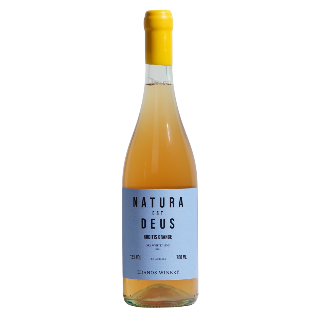 Natura Est Deus Roditis Edanos natural white wine Attica Greece front
