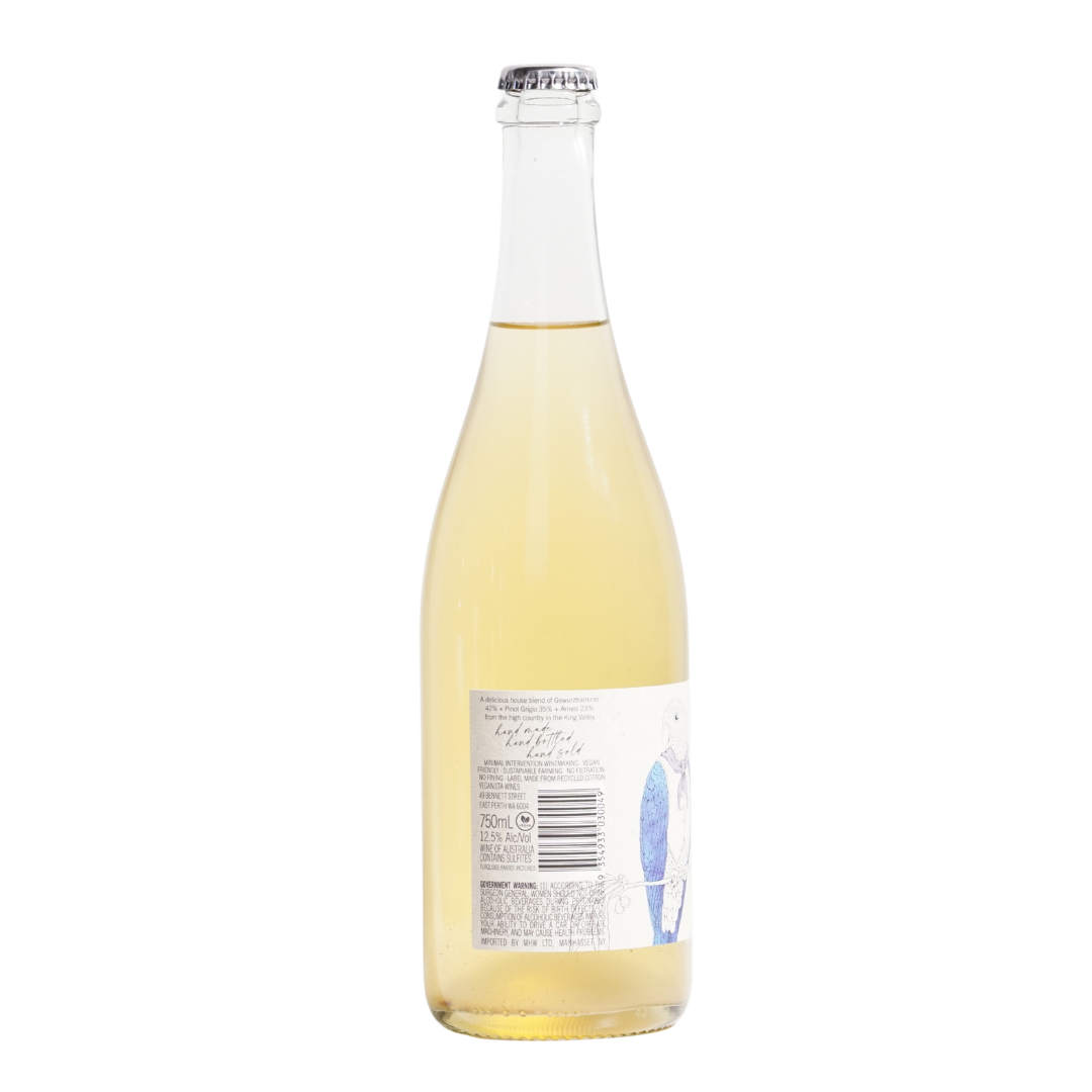 Pet Nat Gabrielle natural sparkling white wine from Victoria Arneis Pinot Grigio Gewürztraminer
