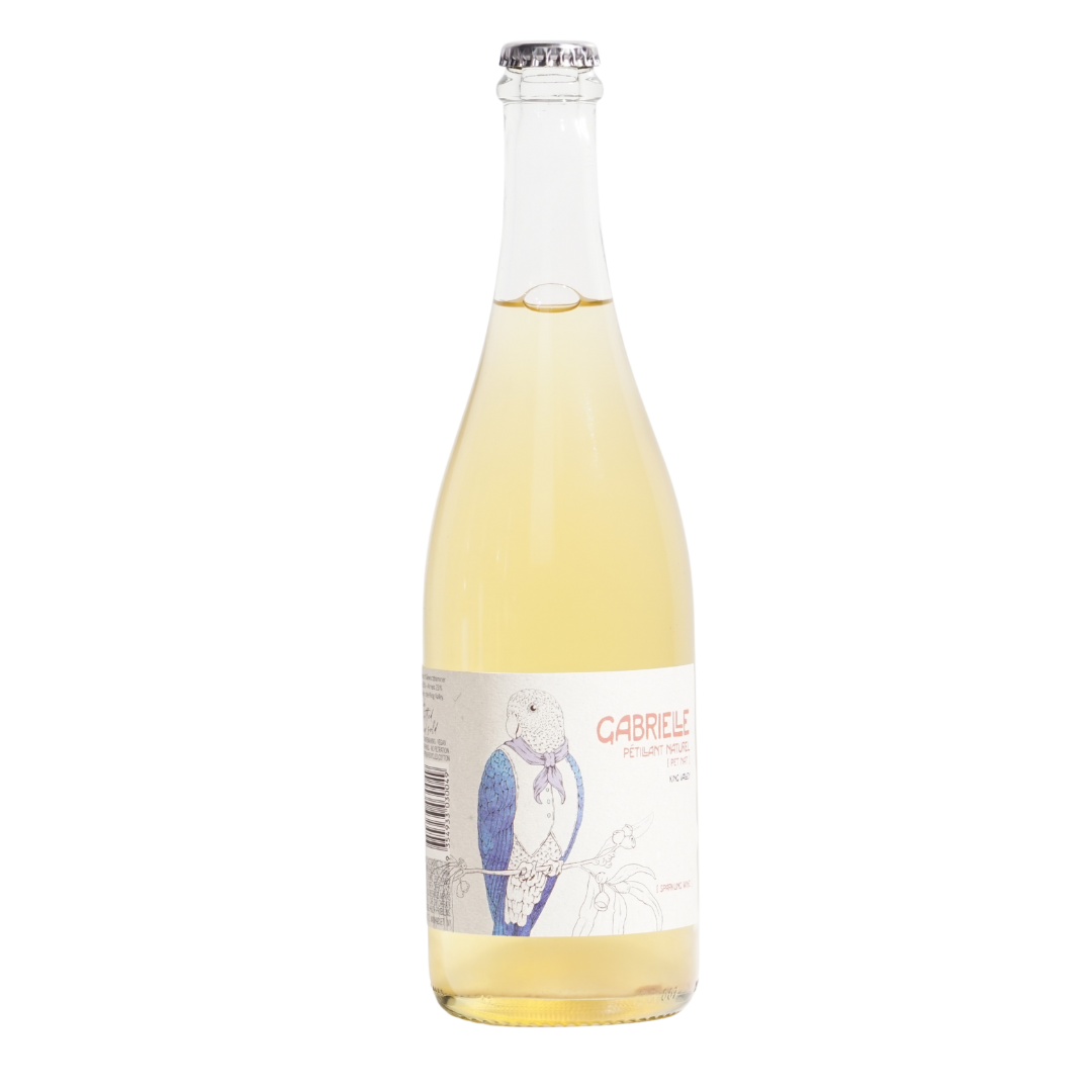 Pet Nat Gabrielle natural sparkling white wine from Victoria Arneis Pinot Grigio Gewürztraminer
