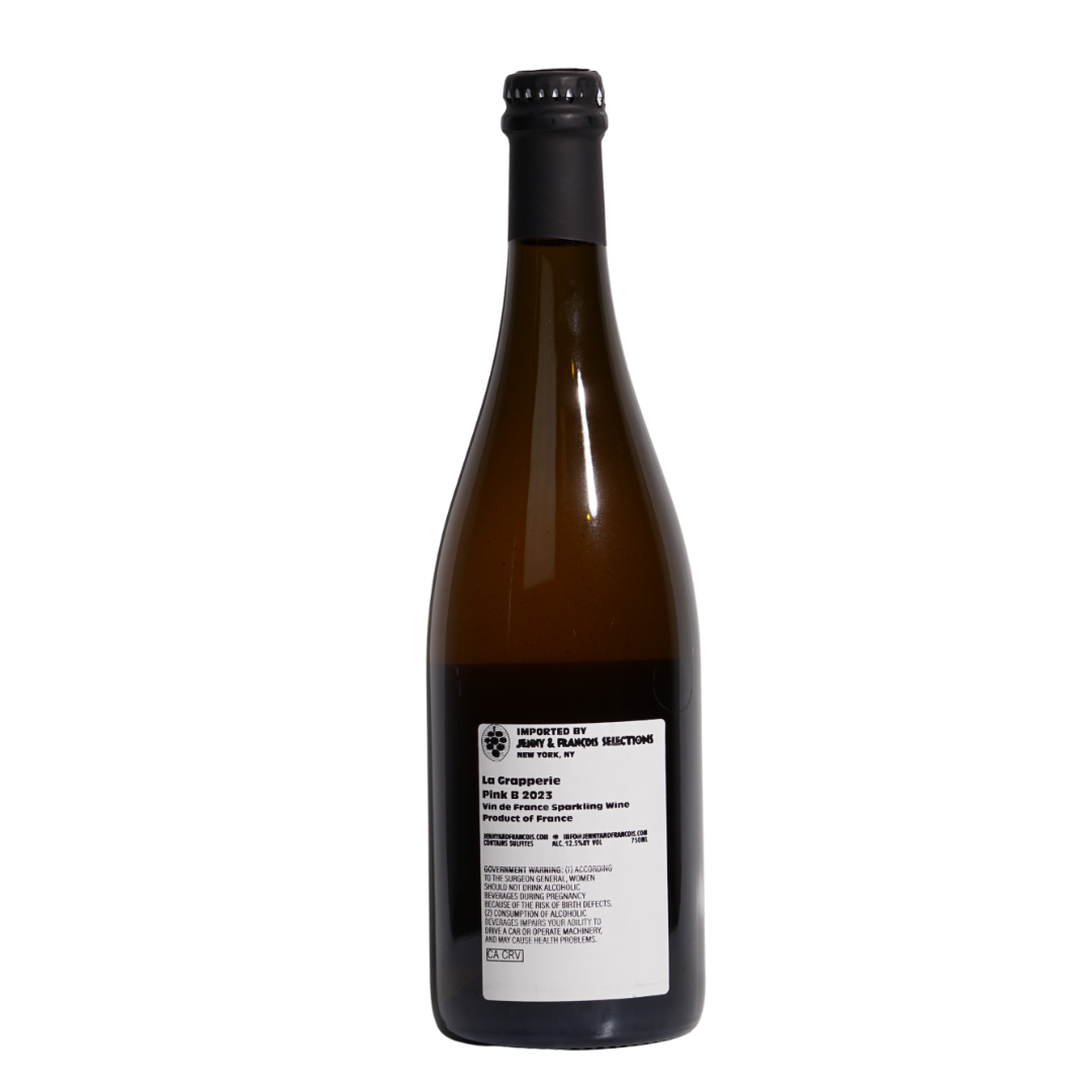 pink b grapperie natural Sparkling wine Loire France back

