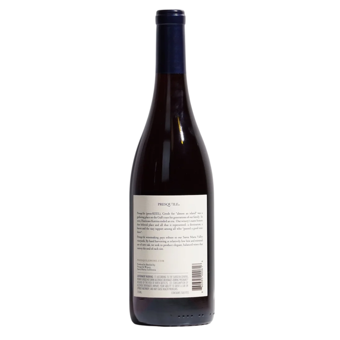 presqu’ile pinot noir santa barbara county 2021 presqu’ile natural red wine santa barbara county usa back