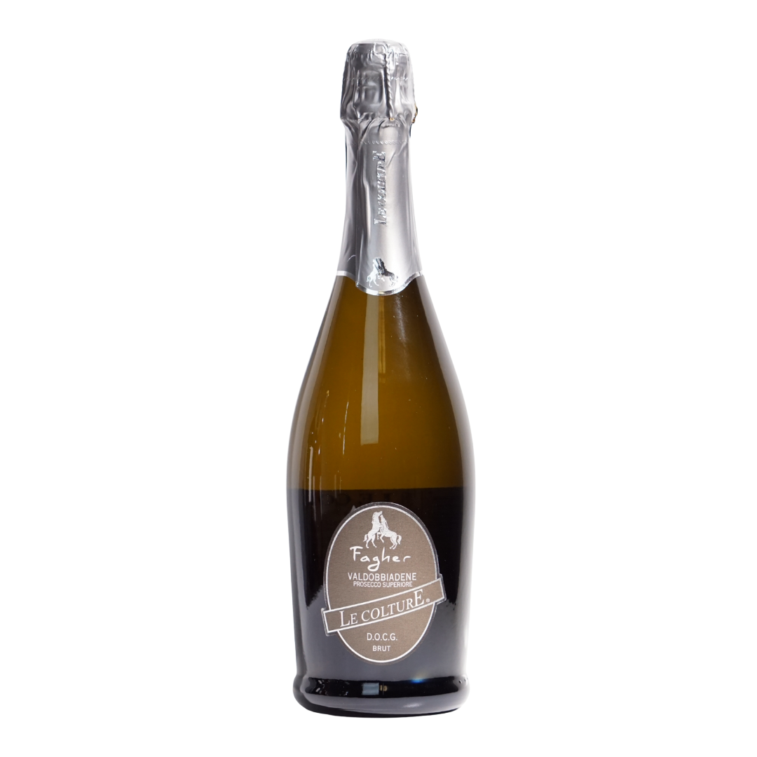 Prosecco di Valdobbiadene Brut DOCG Fagher by Le Colture natural white wine from Veneto Treviso Italy

