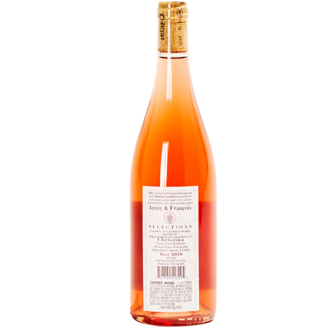 rose christina natural rose wine carnuntum austria back