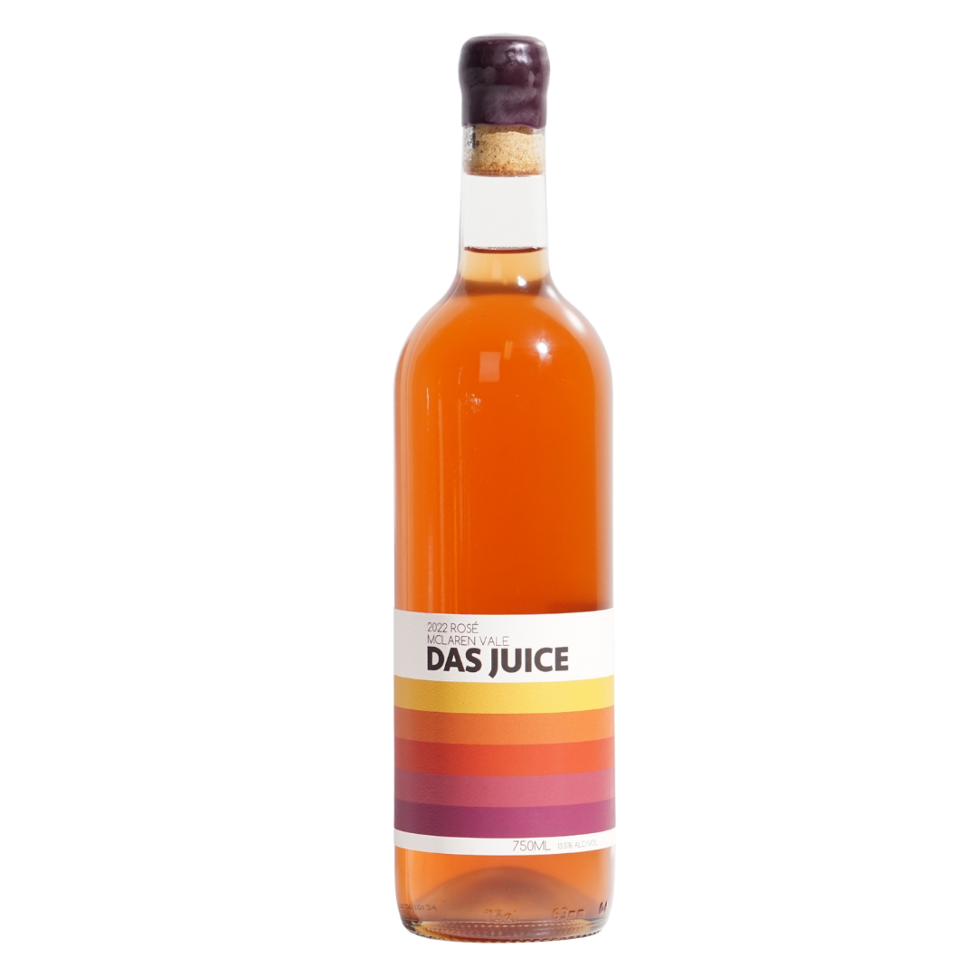 Rosé by Das Juice natural rosé wine from South Australia Cabernet Franc Sauvignon Blanc Tempranillo

