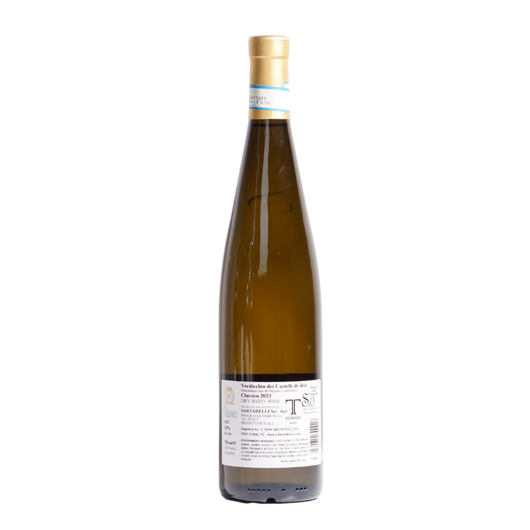 Classico Verdicchio by Sartarelli natural white wine from Marche Castelli di Jesi Italy
