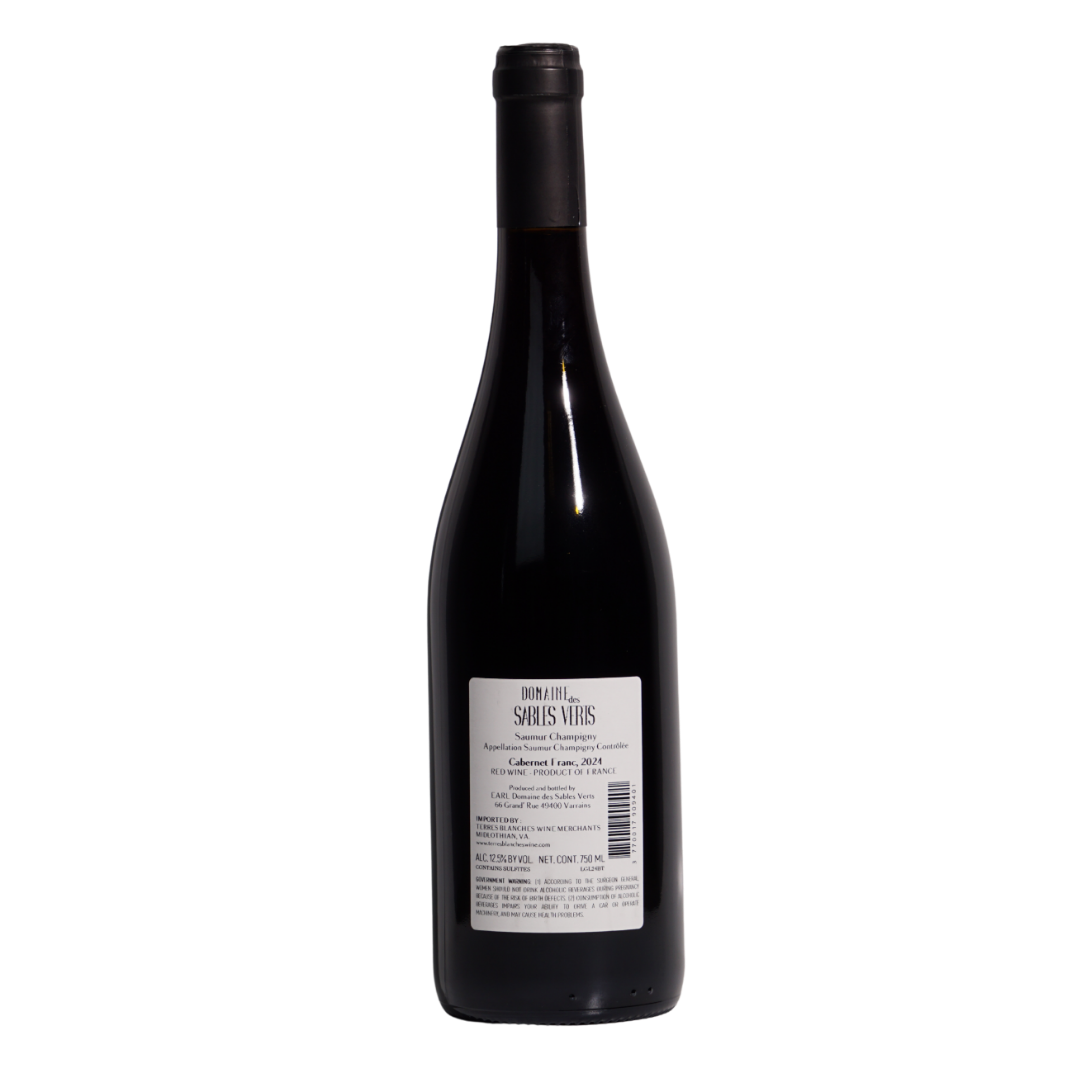 saumur champigny rouge dom des sables verts natural Red wine Loire France