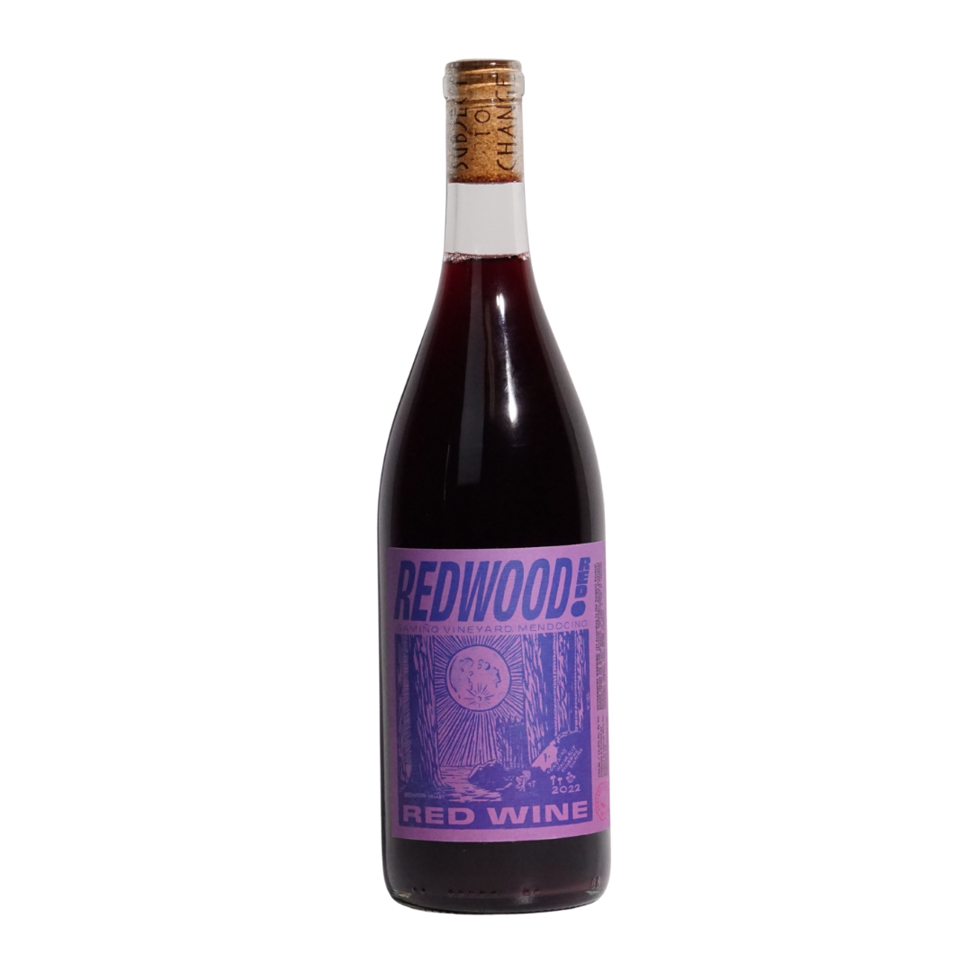 Redwood Red by Subject to Change, a natural red wine from California, USA made with Merlot and Cabernet Sauvignon. Balanced and fruit-forward with a smooth, easygoing style.