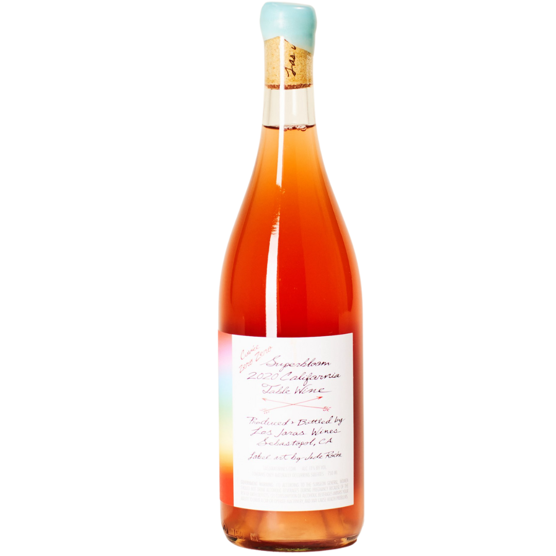 superbloom las jaras natural rose wine back