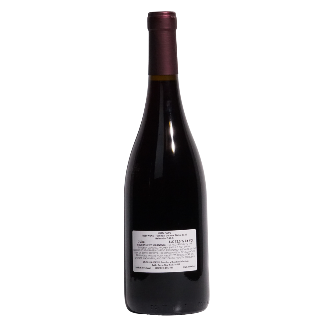 vinhas velhas tinto 2023 luis pato natural red portugal back